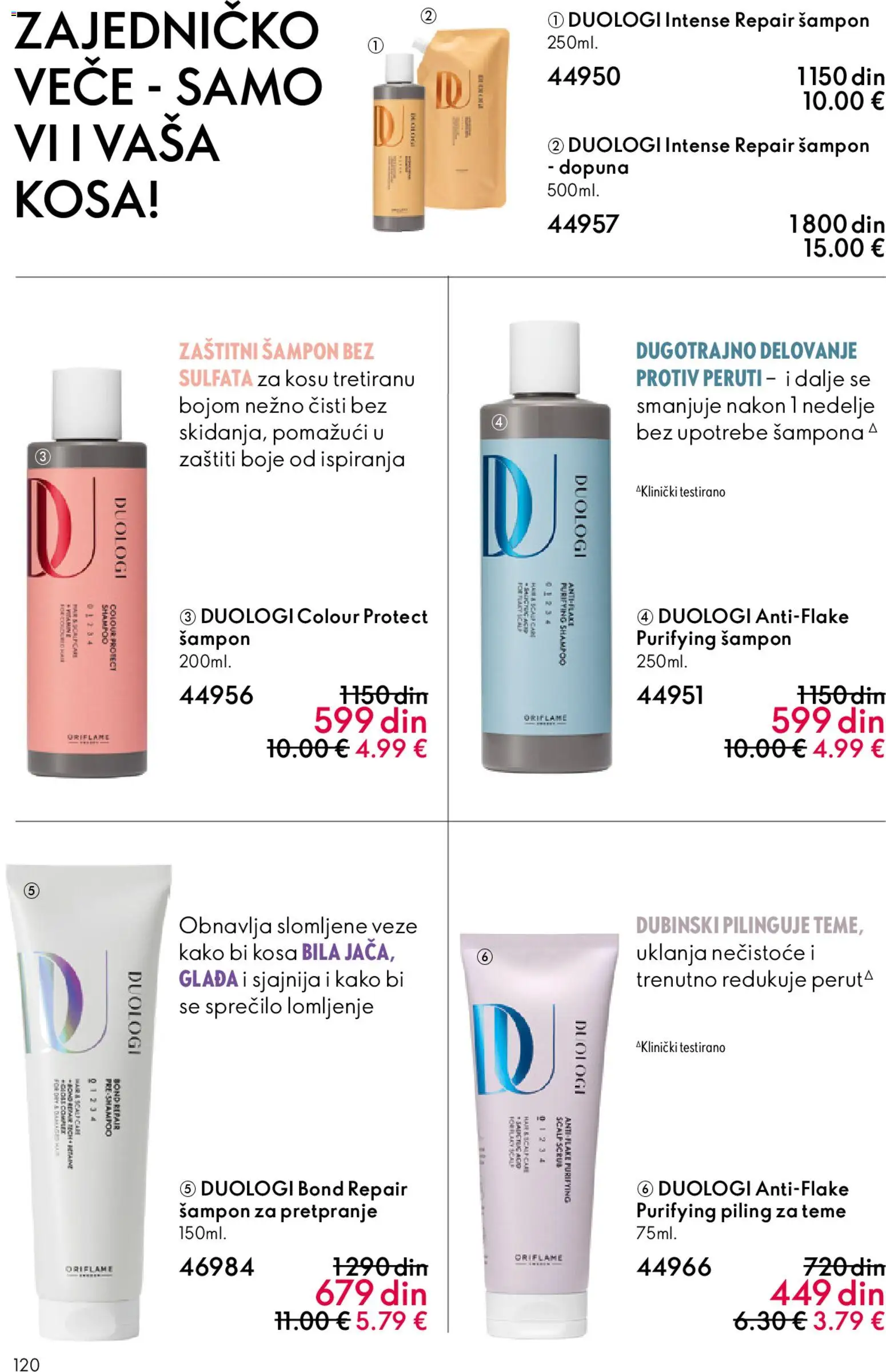 Oriflame katalog - važi od 01.04.2026 | Strana: 120 | Proizvode: Šampon, Piling