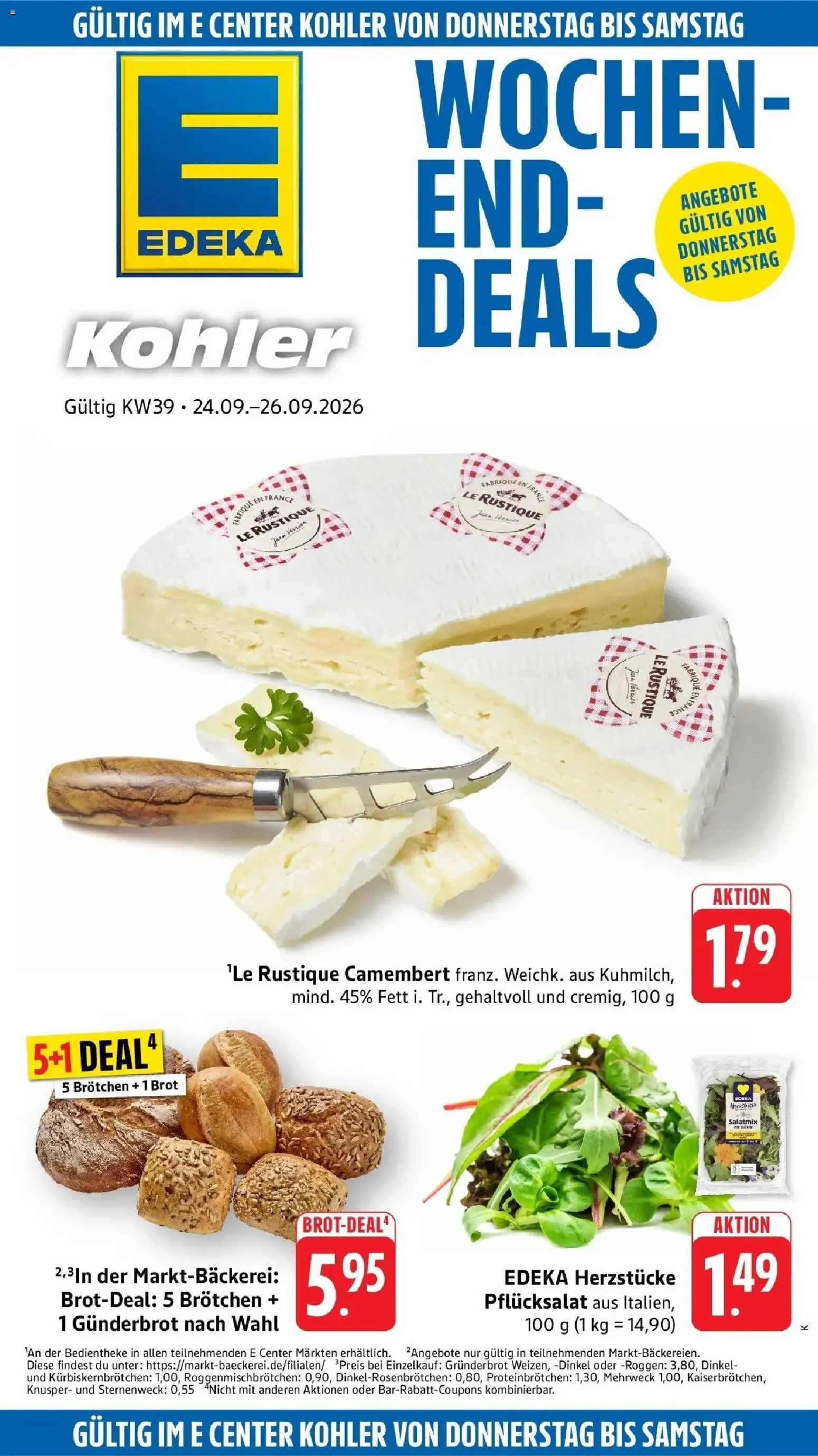 Edeka Prospekt Lahr (ab 21.09.2026) » Angebote Online | Seite: 42 | Produkte: Camembert, Brot