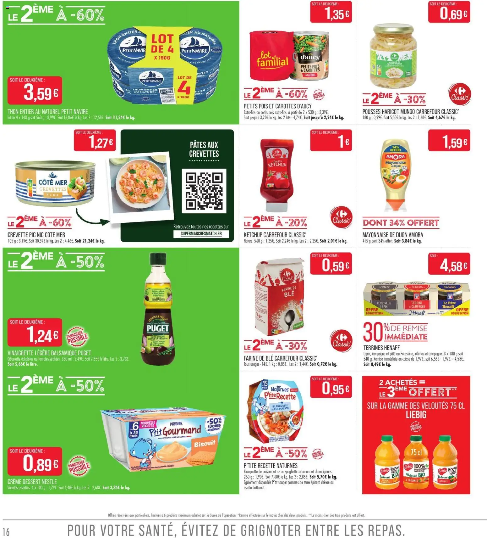 {H1} | Page: 16 | Produits: Crème dessert, Crevette, Pâte, Ketchup