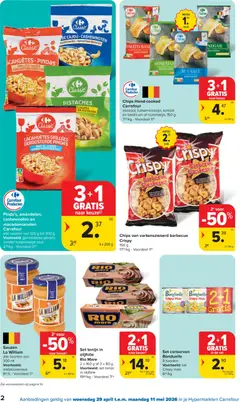 Carrefour folder week 18 - Voorbeeld van een folder van Carrefour, geldig van 29.04.2026 | Pagina: 2 | Producten: Chips, Maïs, Pistaches, Cashewnoten