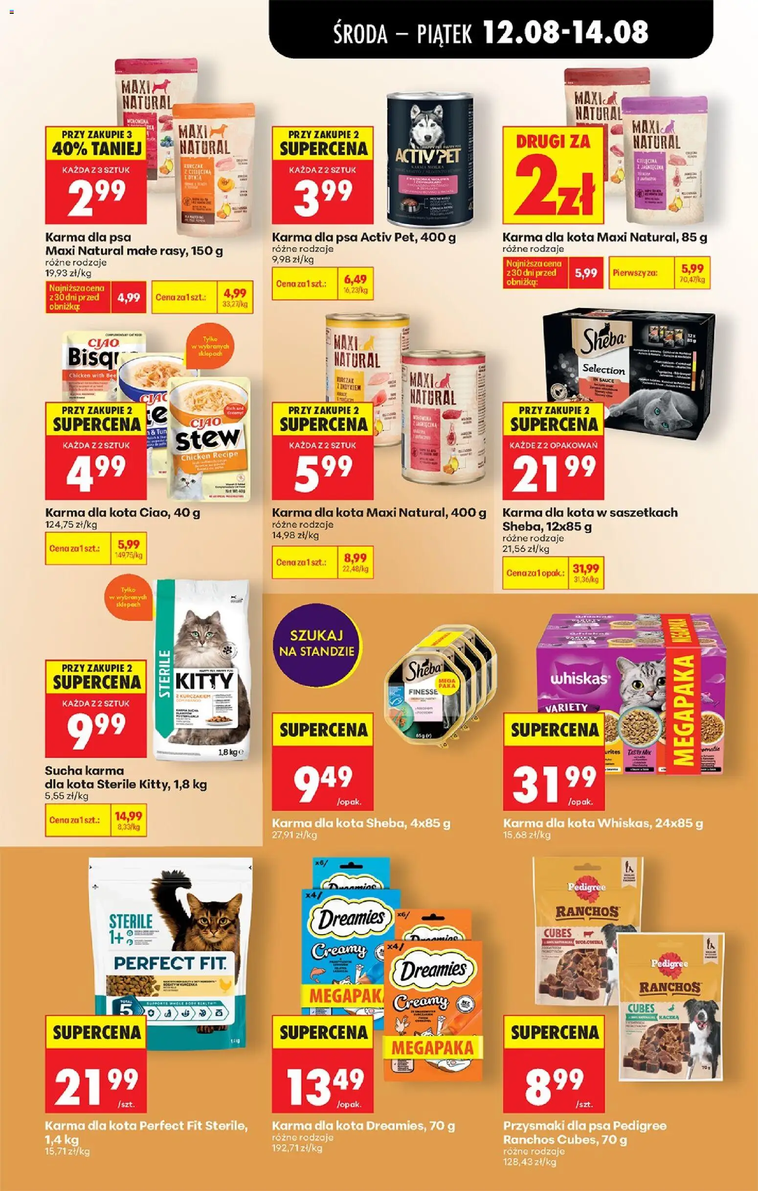 Biedronka gazetka od środy od 12.08.2026 | Strona: 79 | Produkty: Whiskas, Karma dla psa, Przysmaki dla psa, Cielęcina
