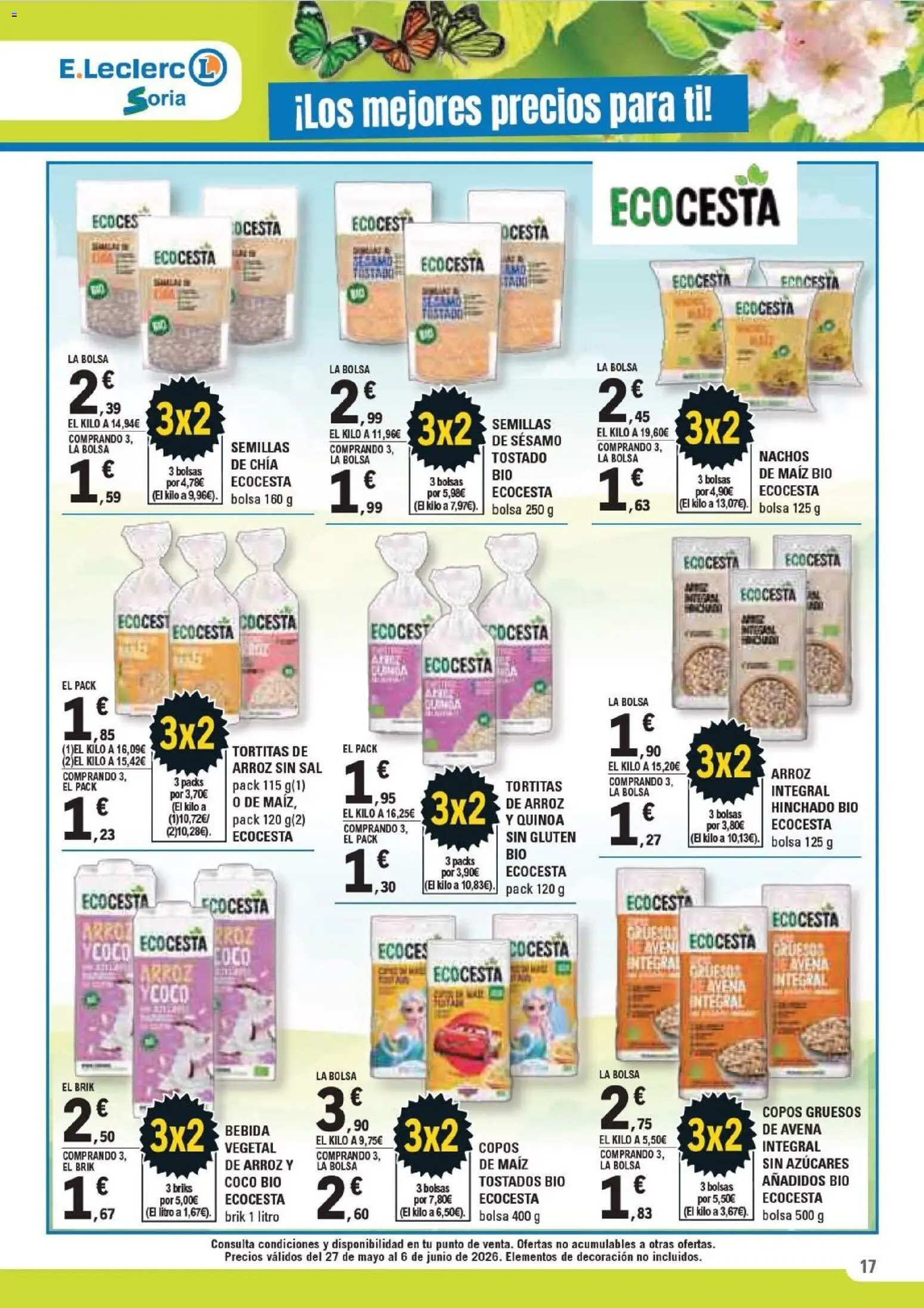 E.Leclerc - Soria │ válido desde el 27.05.2026 | Página: 17 | Productos: Arroz, Τυρόπιτα, Copos, Bolsa
