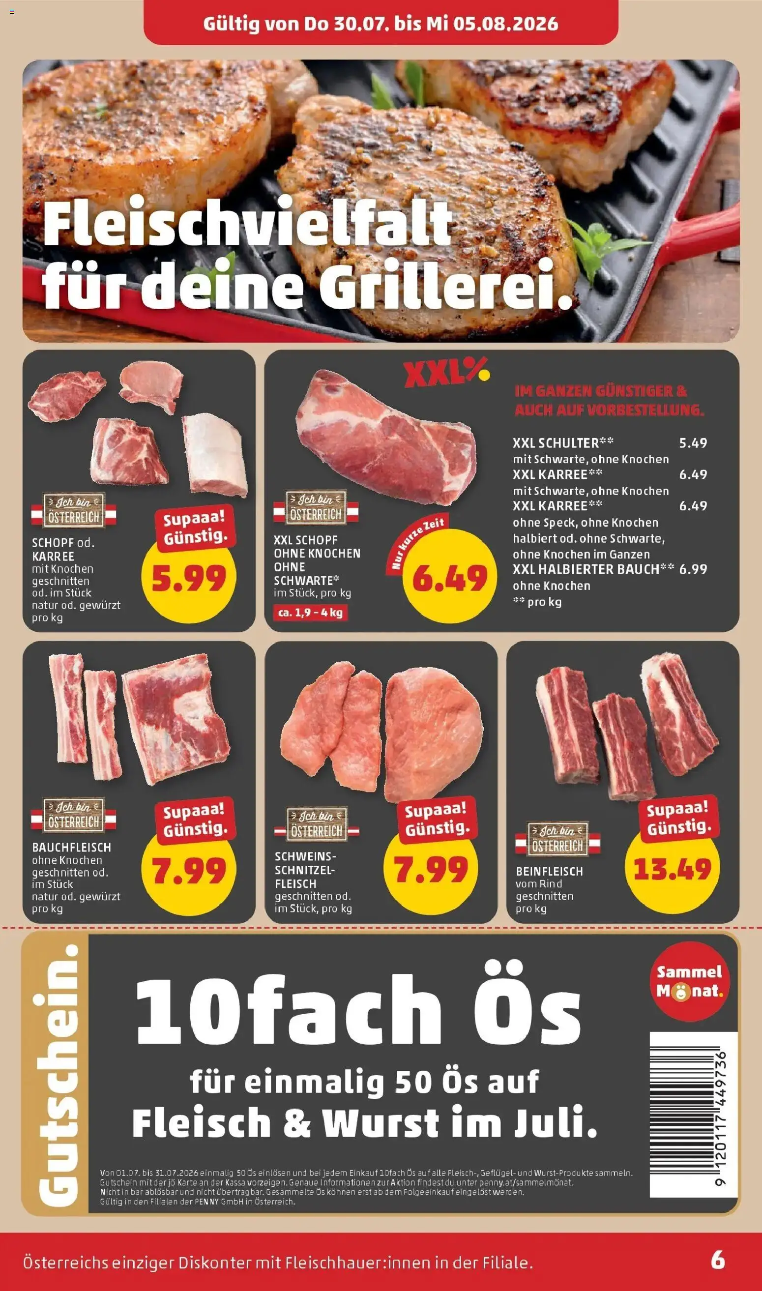 Penny Markt Die ganze Woche sparen gültig ab 30.07.2026 | Seite: 6 | Produkte: Wurst
