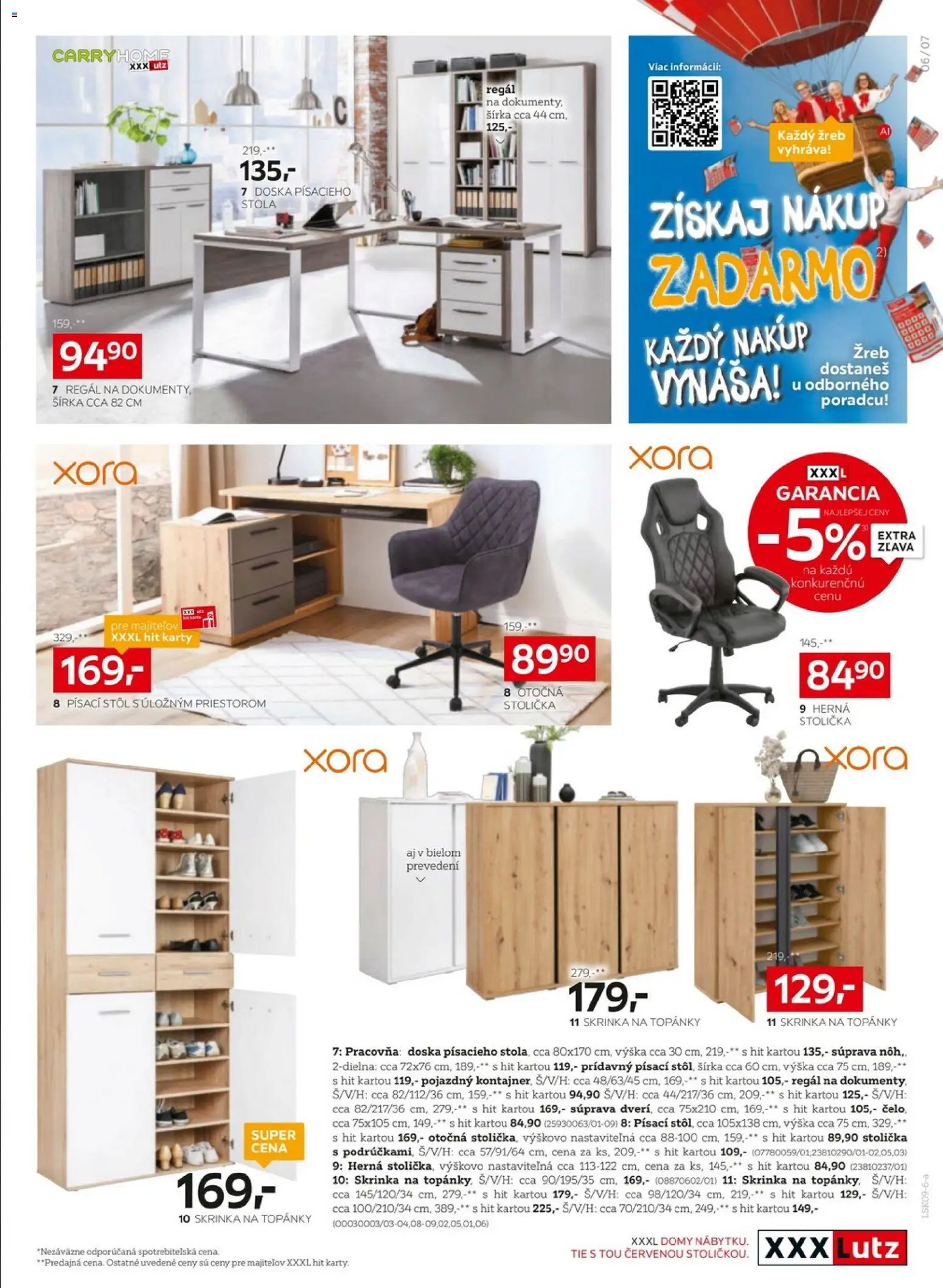 Nové XXXLutz akcie – leták je platný od 07.09.2026 | Strana: 7 | Produkty: Regál, Herná stolička, Stôl, Skrinka