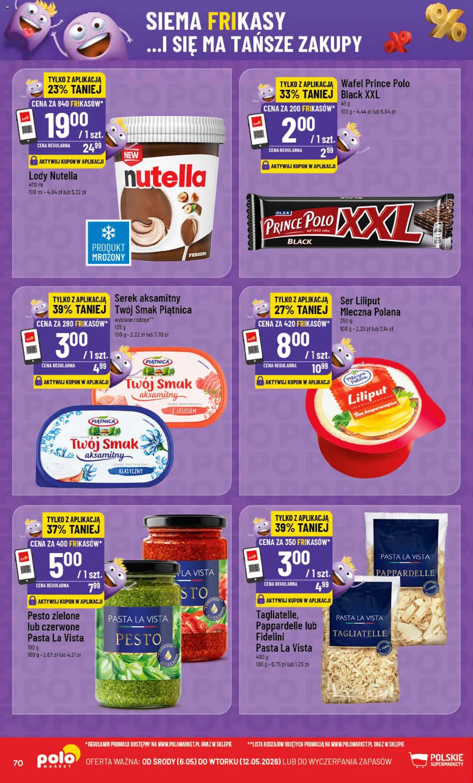 POLOmarket gazetka od 06.05.2026 | Strona: 70 | Produkty: Prince polo xxl, Serek, Ser, Tagliatelle