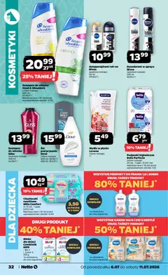 Pogląd oferty "Żel pod prysznic Dove, Żel pod prysznic Dove (różne rodzaje) 400 ml; 450 ml" - ważna od 06.07.2026 | Strona: 32 | Produkty: Mydło w płynie, Podpaski, Żel pod prysznic, Antyperspirant
