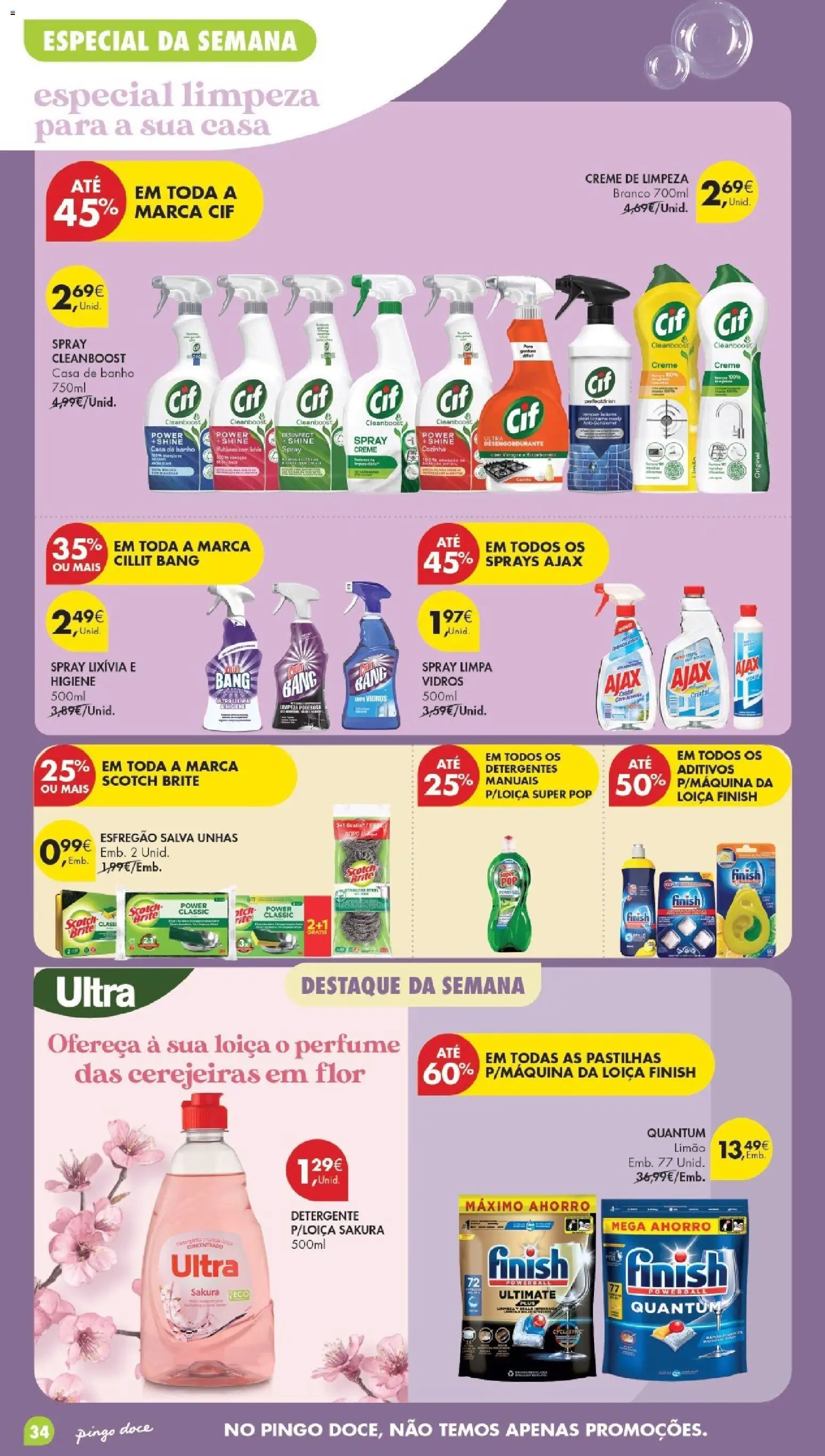 Pingo Doce Poupe Esta Semana Madeira │ válido de 05.05.2026 | Página: 34 | Produtos: Detergente, Limpa vidros, Banho, Creme