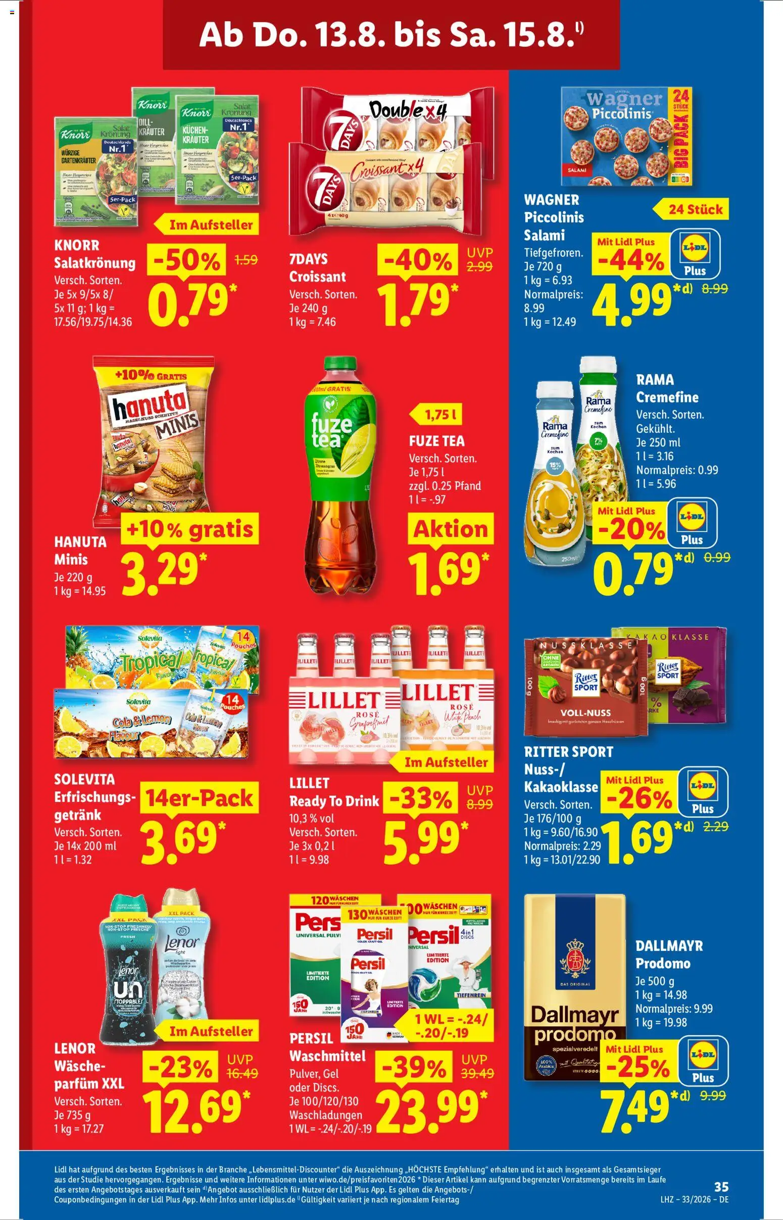 Lidl Prospekt – gültig ab 10.08.2026 | Seite: 65 | Produkte: Fuze tea, Grapefruit, Piccolinis, Dill