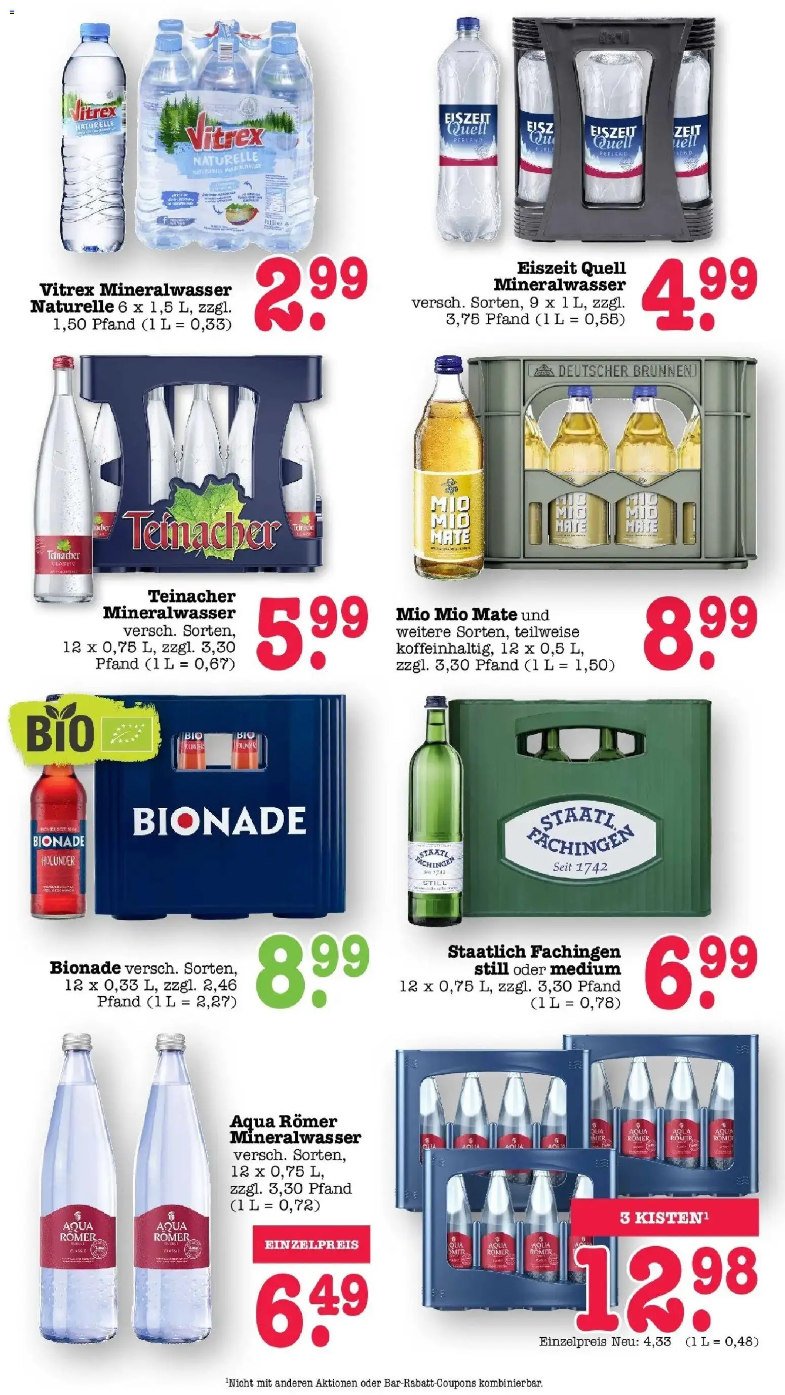 Edeka Prospekt Bühlertal (ab 26.10.2026) » Angebote Online | Seite: 44 | Produkte: Staatl fachingen, Mio mio mate, Bionade, Mineralwasser