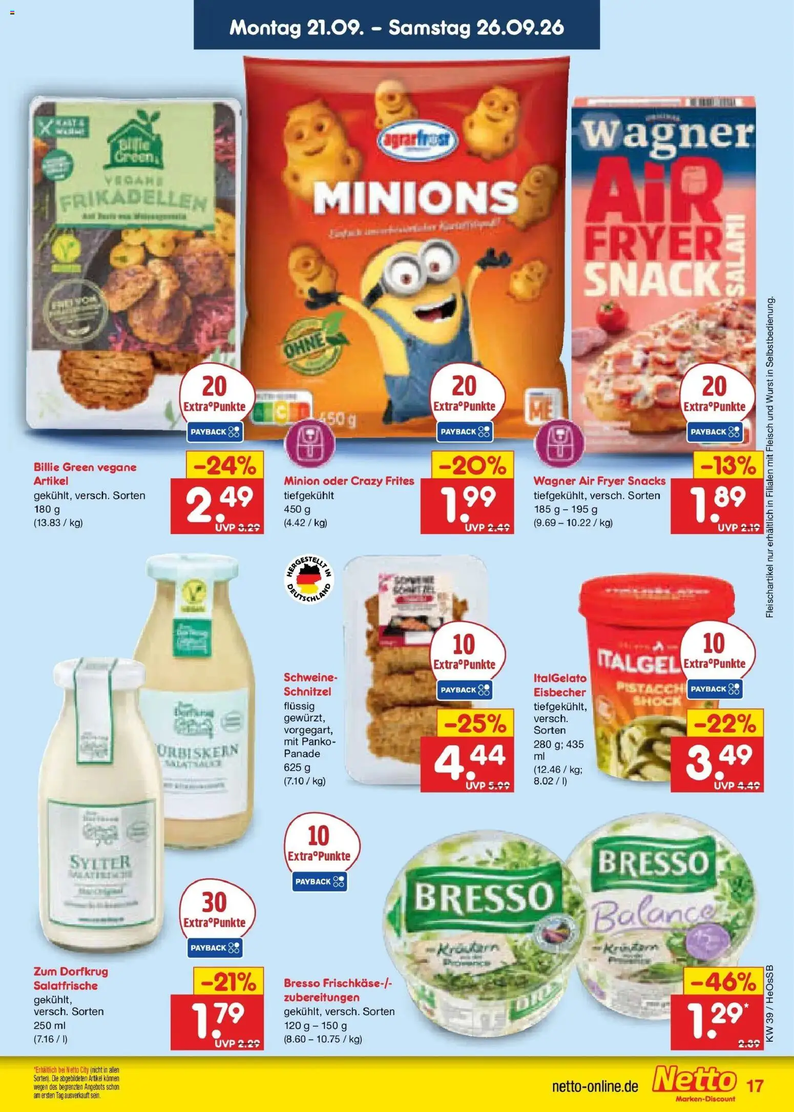 Netto Marken-Discount Prospekt Rostock – gültig ab 21.09.2026 | Seite: 25 | Produkte: Bresso, Wurst, Salami, Fleisch