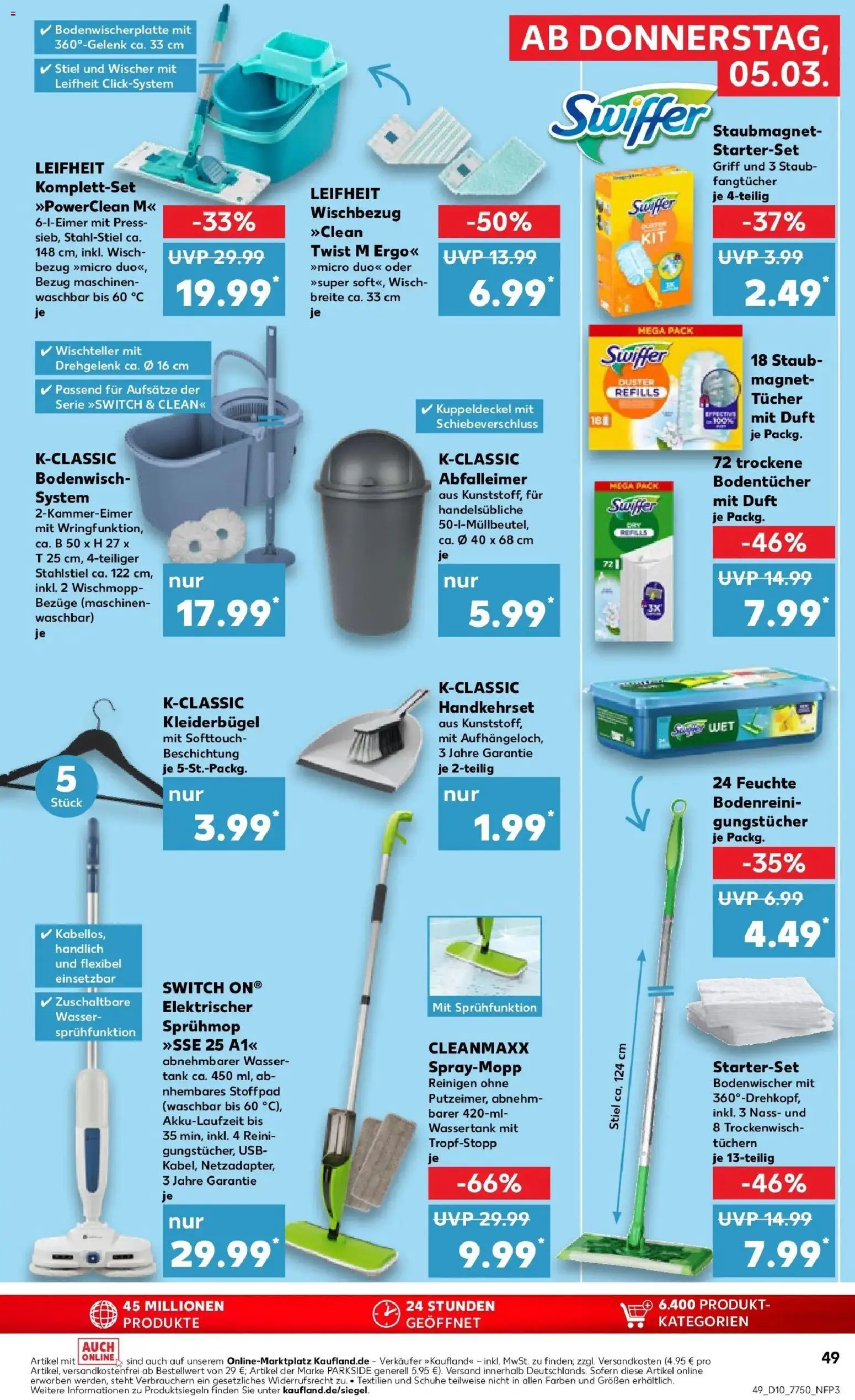 Kaufland Prospekt Pfullingen	 – gültig ab 02.03.2026 | Seite: 61 | Produkte: USB, Abfalleimer, Wasser, Swiffer