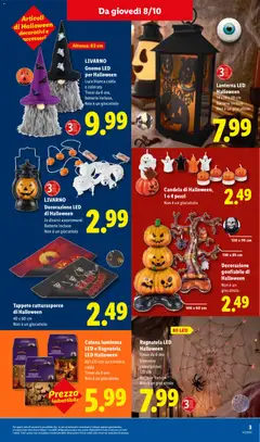 Anteprima del volantino Candela di Halloween, 1 o 4 pezzi, Non è un giocattolo valido a partire dal 08/10/2026 | Pagina: 23 | Prodotti: Lanterna, Candela, Tappeto, Batterie