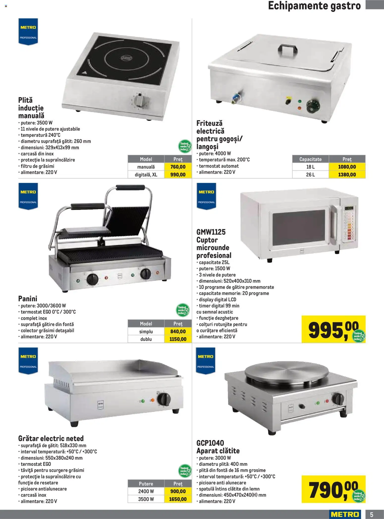 Noul catalog Metro – valabil de la 01.10.2026 | Pagină: 5 | Produse: Electrică, Plită, Friteuză, Grătar