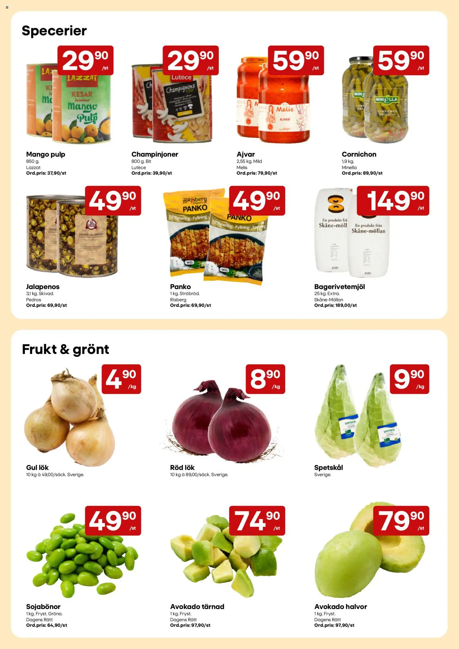 Snabbgross reklamblad aktuell från 05/10/2026 | Sida: 9 | Produkter: Frukt, Avokado, Champinjoner, Gul lök