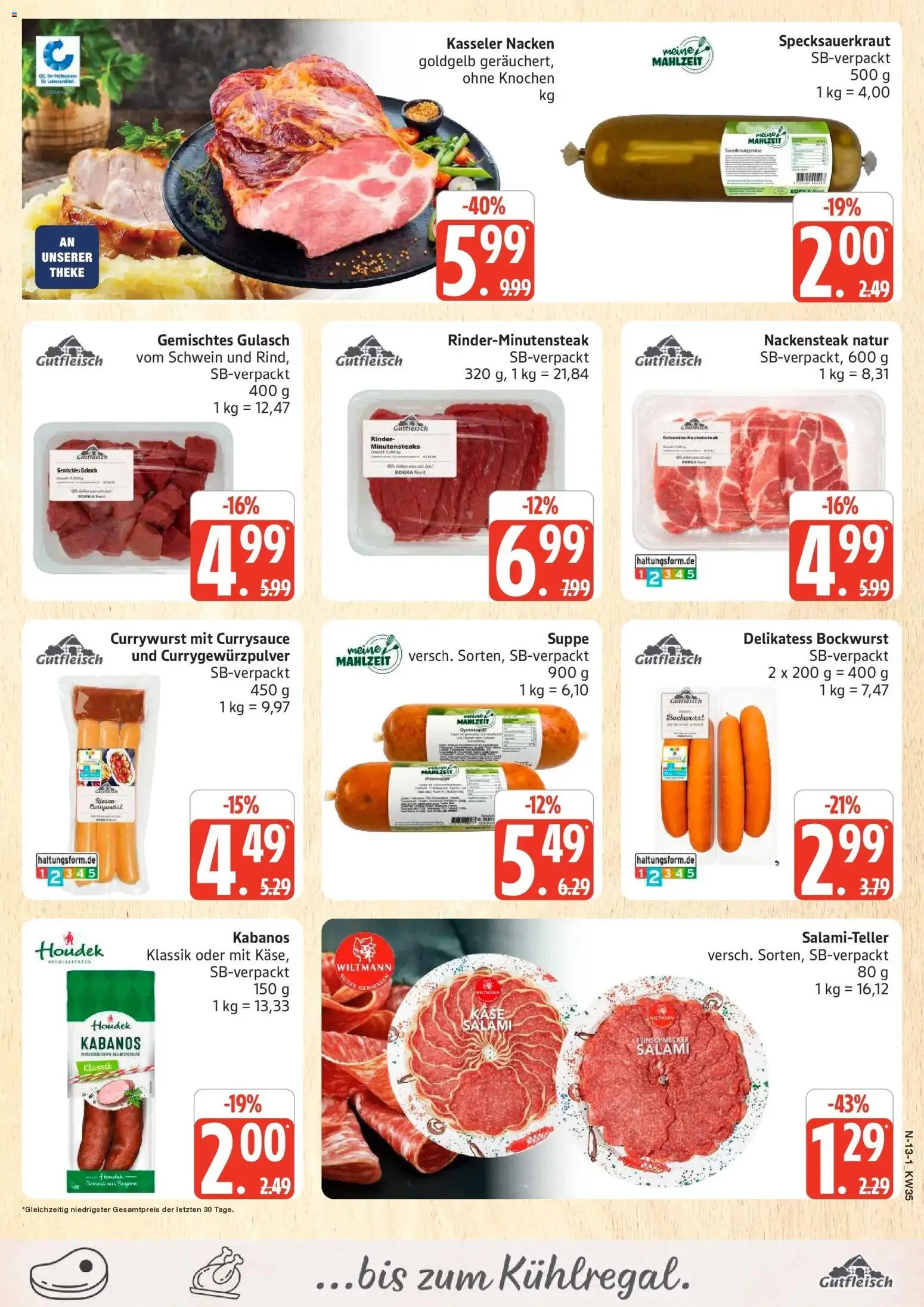 Marktkauf Prospekt Buxtehude (ab 24.08.2026) » Angebote online | Seite: 13 | Produkte: Bockwurst, Theke, Gulasch, Salami