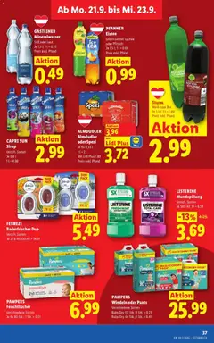 PAMPERS Windeln oder Pants, Verschiedene Sorten. Baby Dry 112 Stk.; 1 Stk. = 0.23. Baby-Dry 64 Stk.; 1 Stk. = 0.41. ab 17.09.2026 gültig | Seite: 44