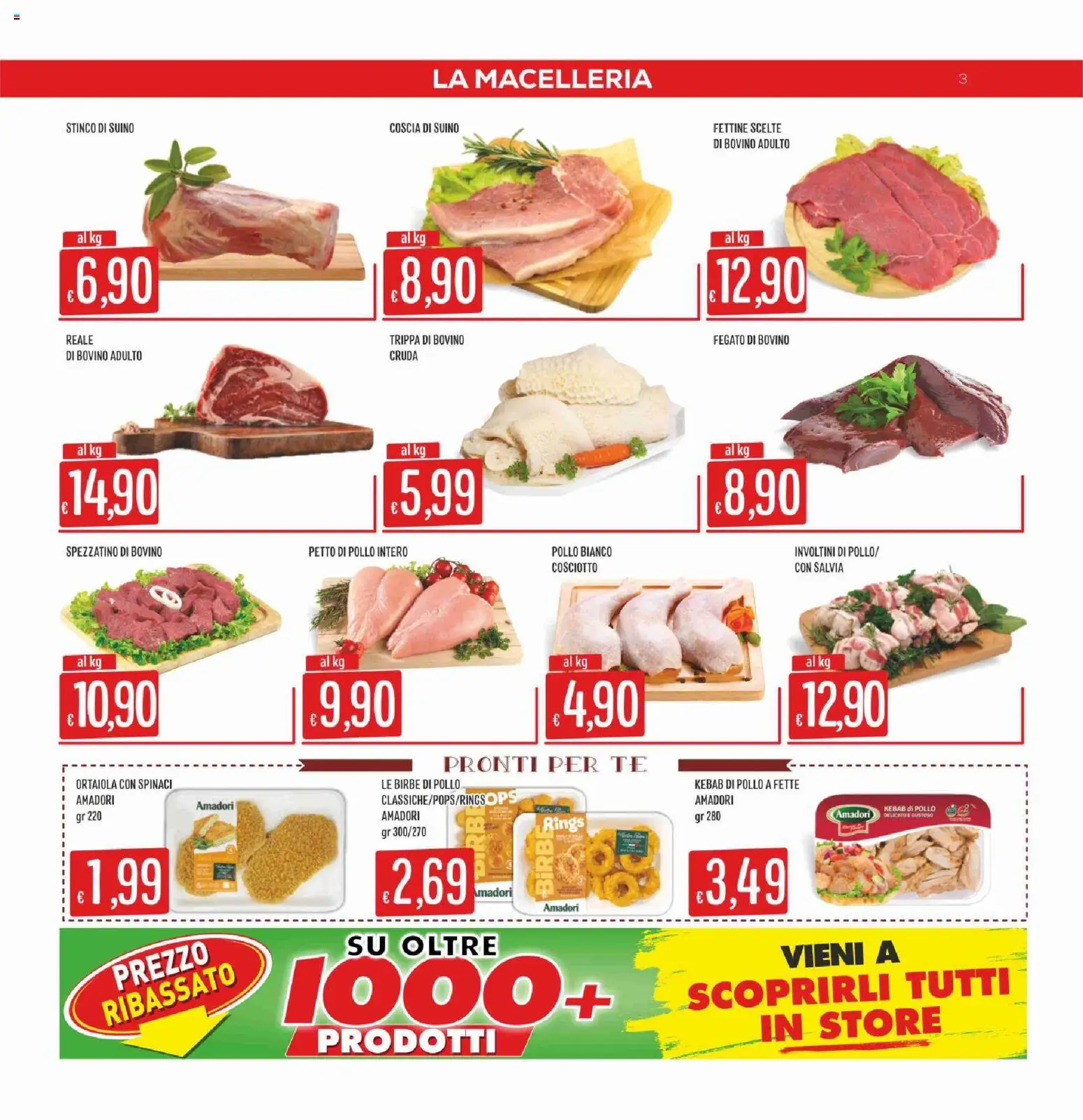 Volantino SISA del 17/09/2026 | Pagina: 3 | Prodotti: Pollo intero, Suino, Spinaci, Fegato