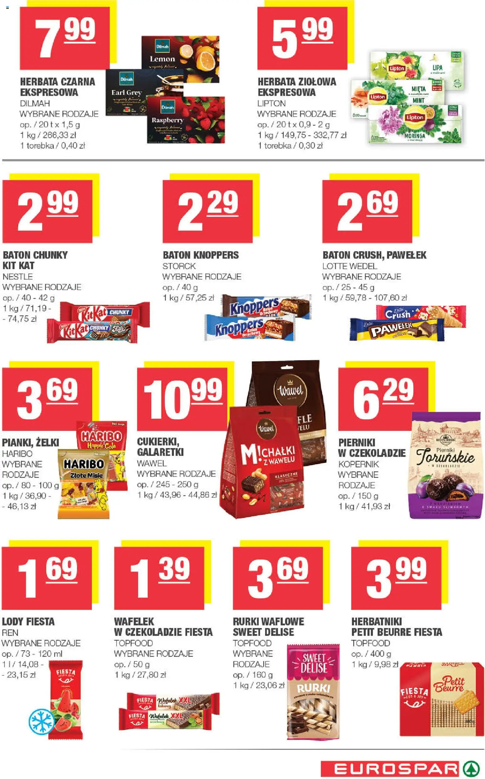 Spar gazetka - Eurospar od 07.10.2026 | Strona: 11 | Produkty: Knoppers, Torebka, Mięta, Rurki waflowe