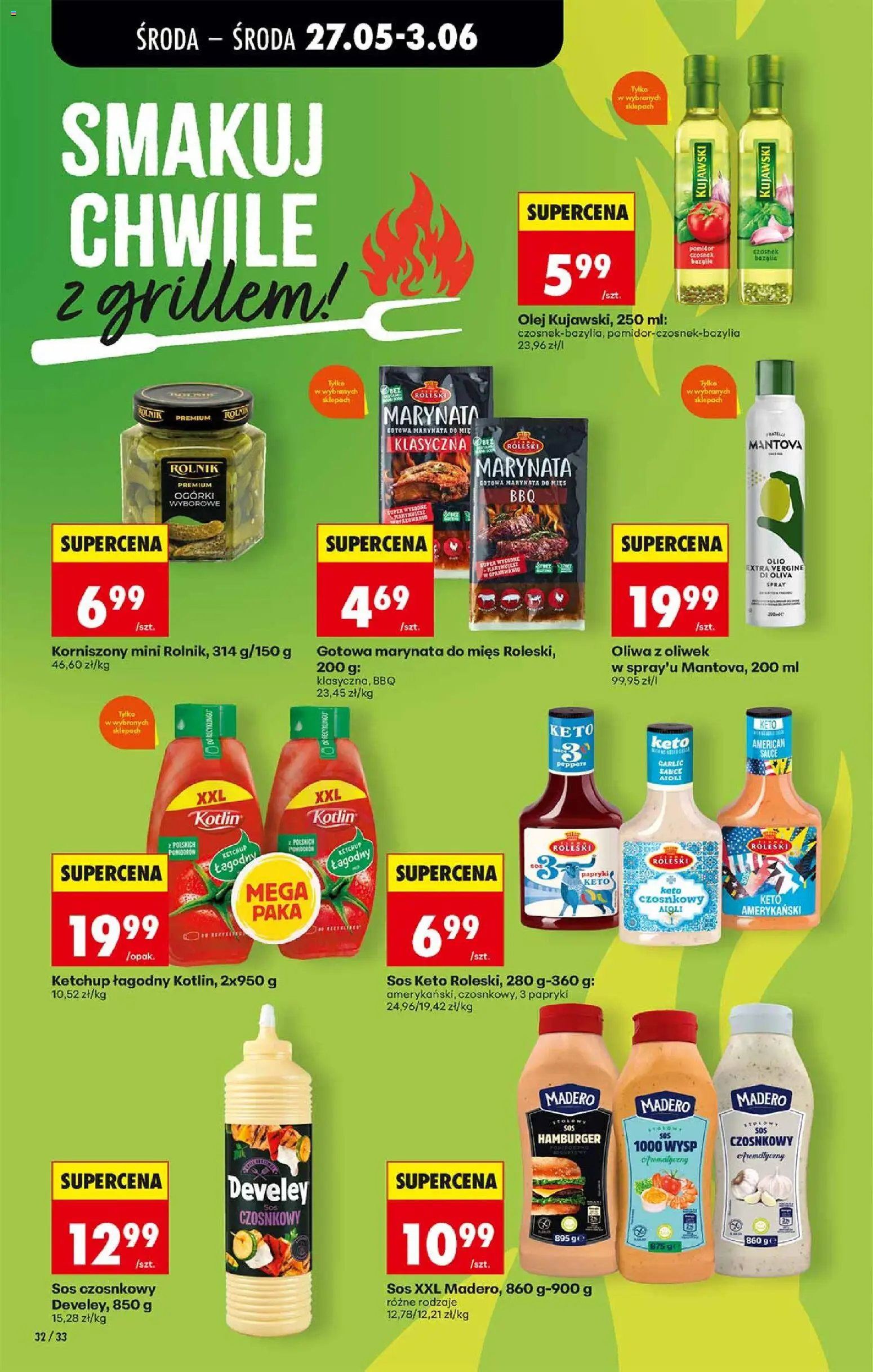 Biedronka gazetka od środy od 27.05.2026 | Strona: 32 | Produkty: Czosnek, Hamburger, Ogórki, Sos
