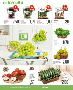 Anteprima del volantino Piccolo volantino valido a partire dal 14/09/2026 | Pagina: 9 | Prodotti: Olive, Uva, Dolci, Lattuga