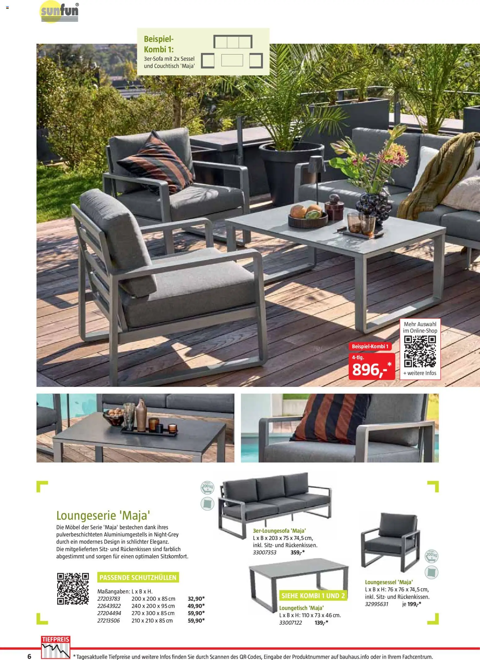 Bauhaus Freizeit im Garten – gültig ab 02.03.2026 | Seite: 6 | Produkte: Sessel, Couchtisch