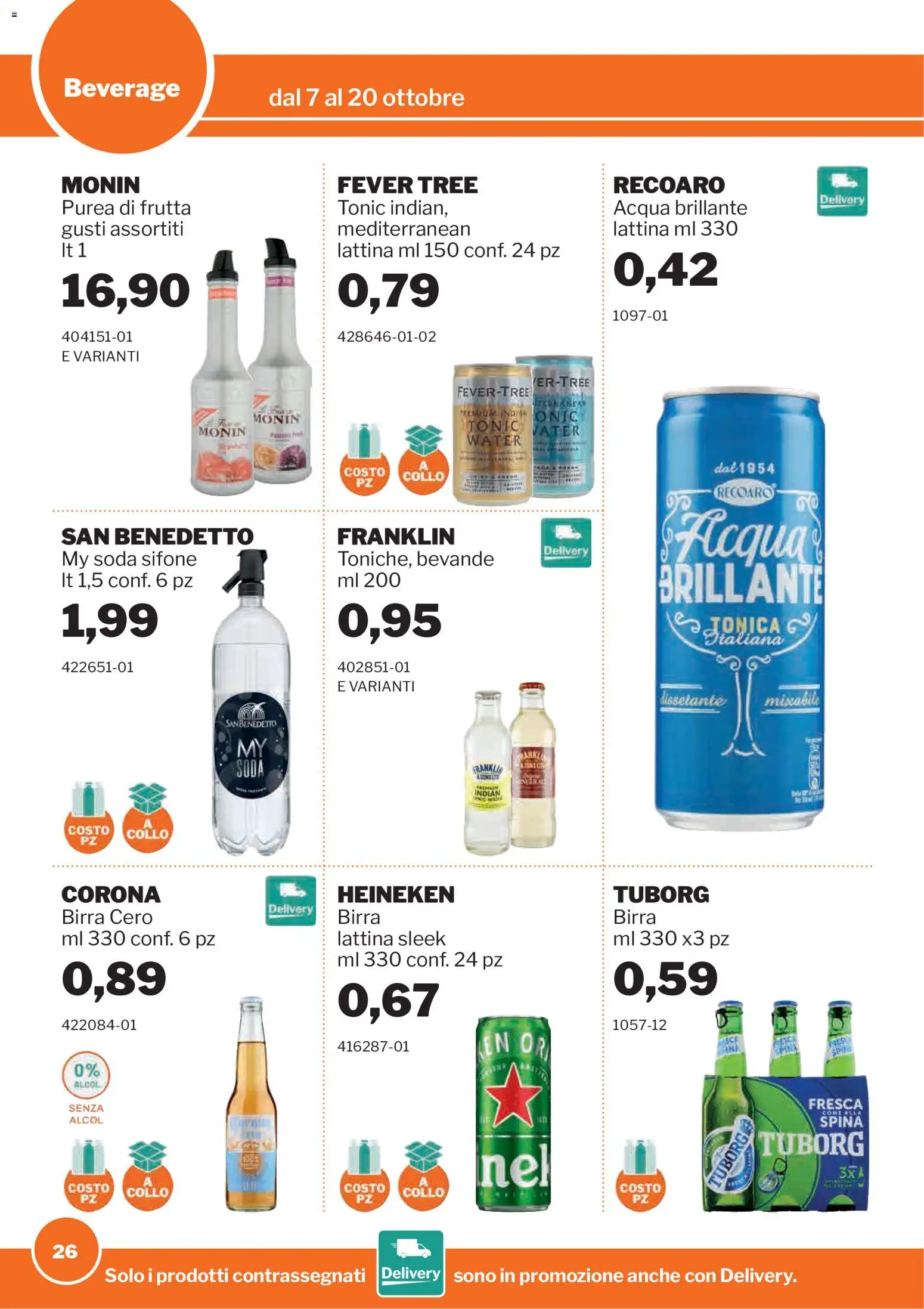 Volantino Sogegross del 07/10/2026 | Pagina: 26 | Prodotti: Alcol, Birra, Bevande, Collo