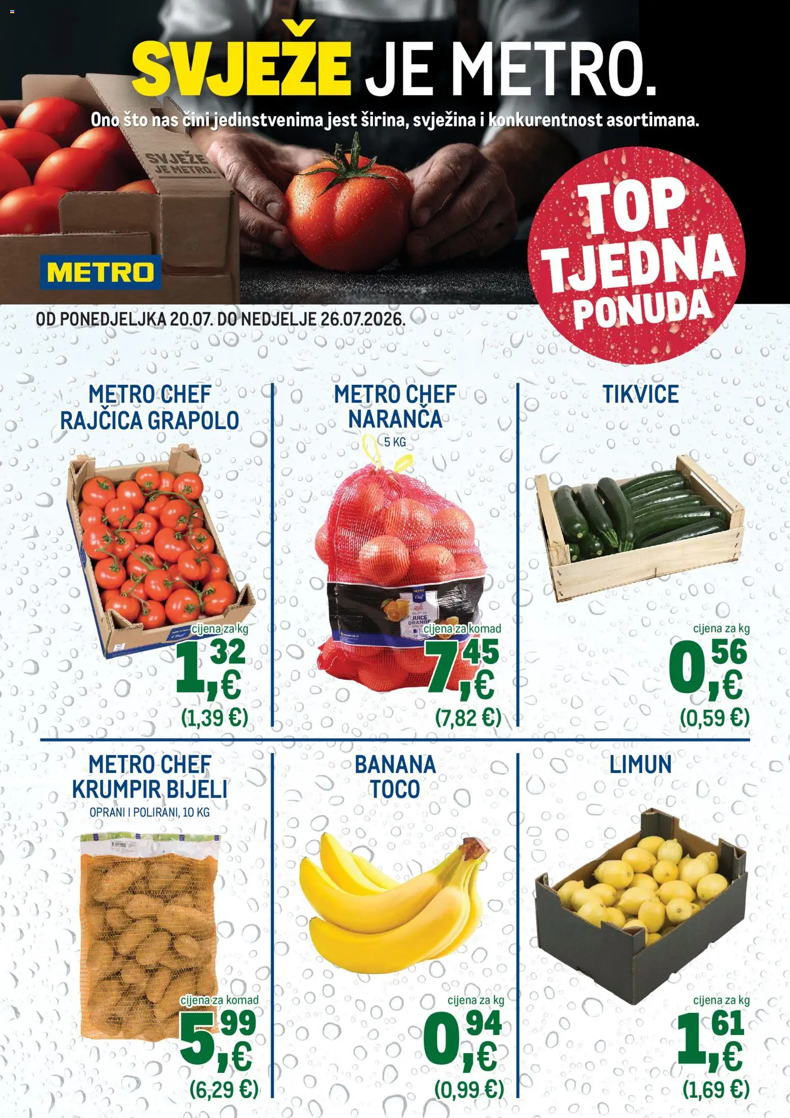 Metro katalog | vrijedi od 20.07.2026 | Stranica: 2 | Proizvodi: Tikvice, Krumpir, Limun, Rajčica