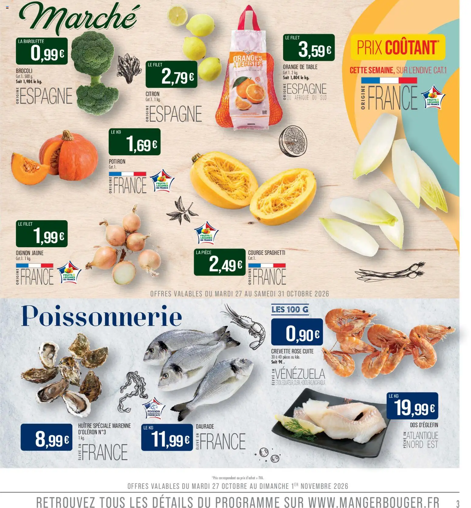 {H1} | Page: 3 | Produits: Citron, Brocoli, Courge, Crevette