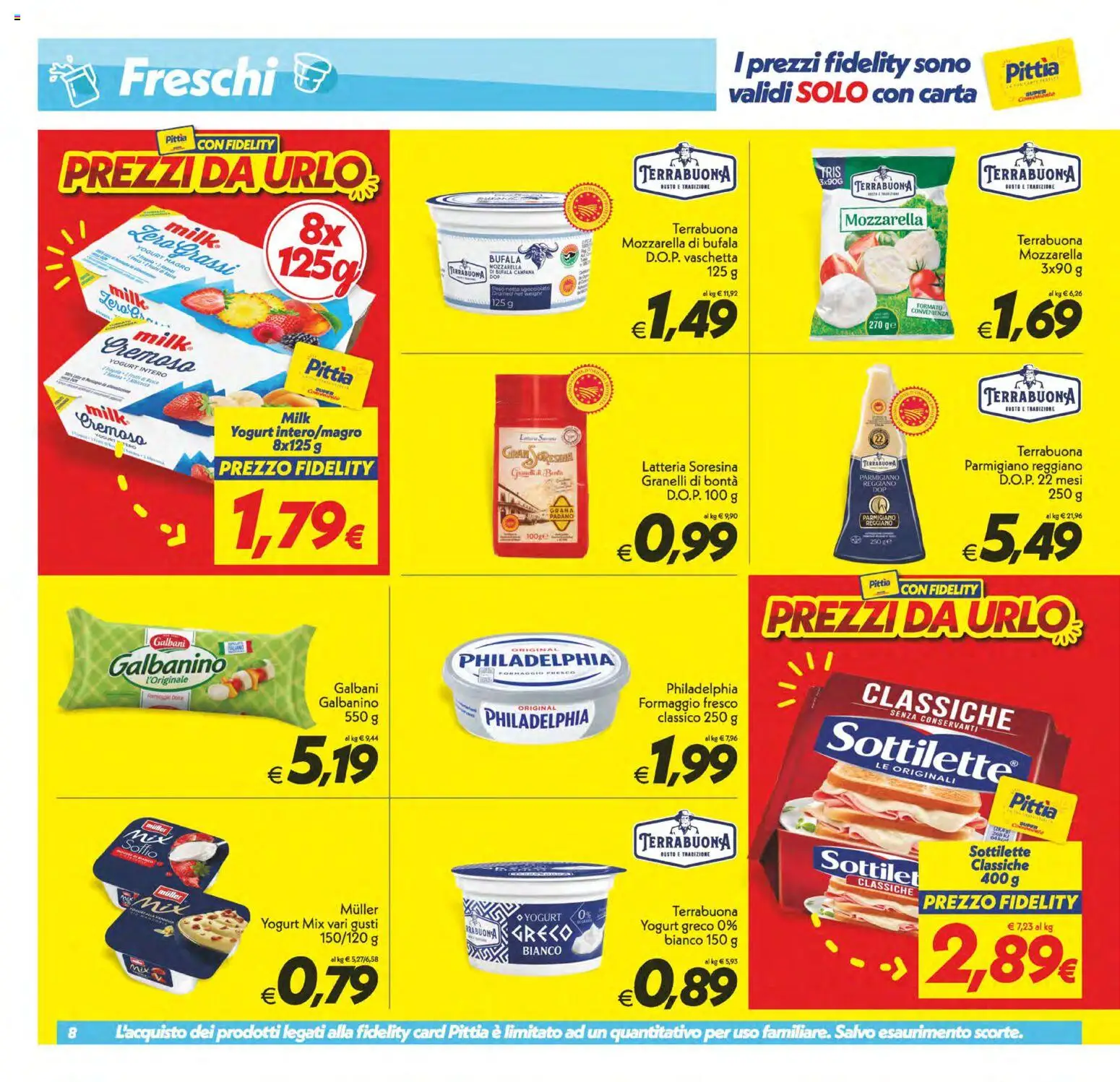 Volantino SuperConveniente del 13/10/2026 | Pagina: 8 | Prodotti: Formaggio, Formaggio fresco, Parmigiano reggiano, Parmigiano