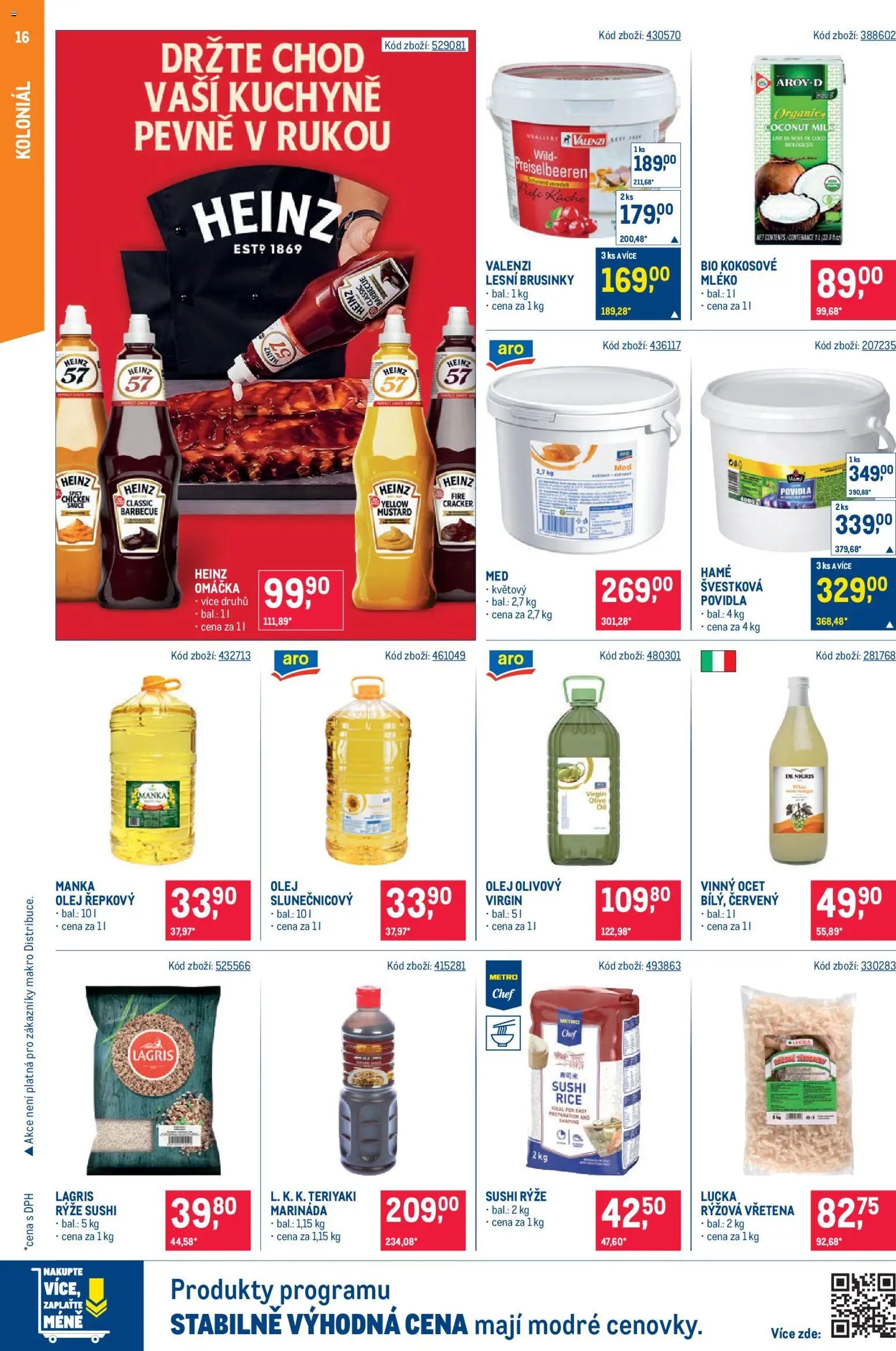 Makro leták - Gastronomie od 15.07.2026 | Strana: 16 | Produkty: Povidla, Vinný ocet, Sushi rýže, Sushi