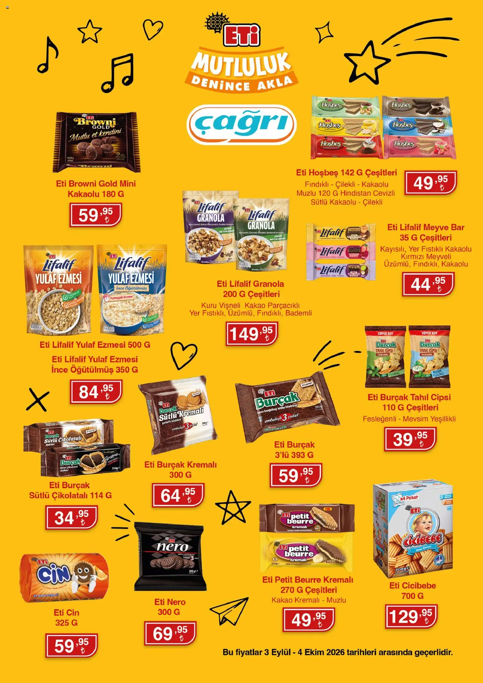 Çağrı Market - Eti Katalog - 03 Eylül 2026 tarihinden itibaren geçerlidir | Sayfa: 2 | Ürünler: Et, Meyve, Yulaf, Bisküvi