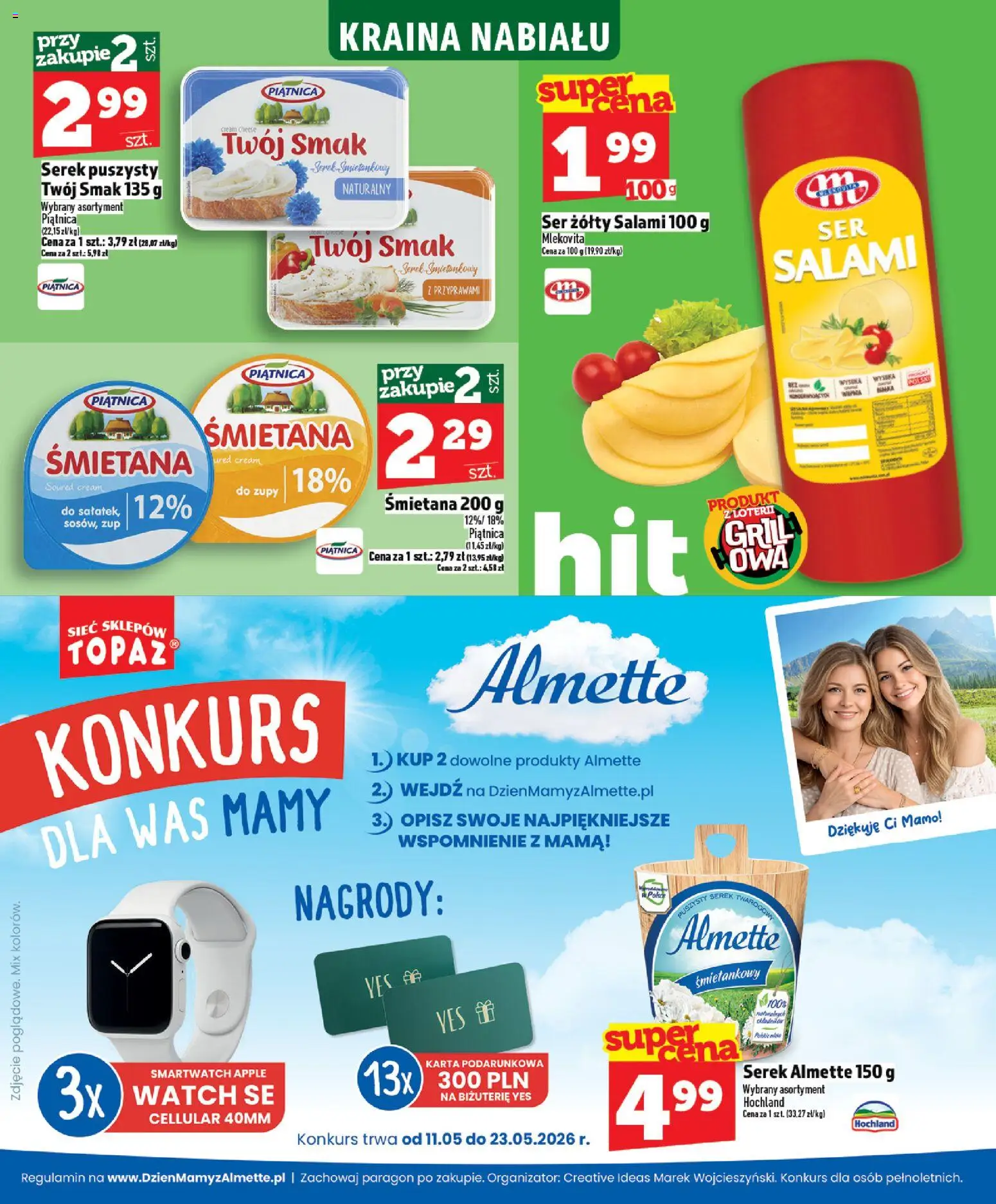 Topaz gazetka - Express od 14.05.2026 | Strona: 13 | Produkty: Ser żółty, Karta, Ser, Śmietana