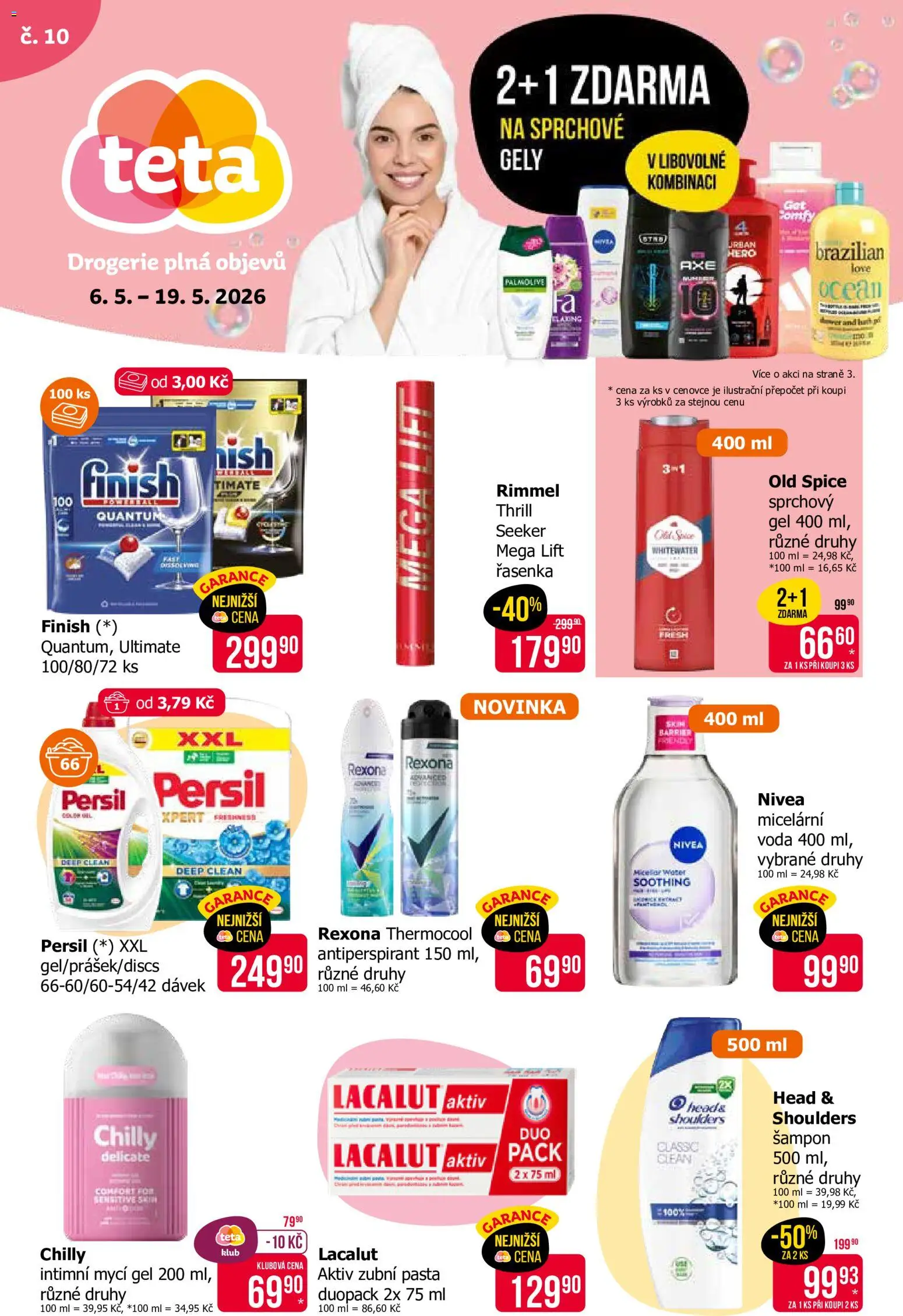 TETA Drogerie leták od 06.05.2026 | Strana: 1 | Produkty: Antiperspirant, Finish, Zubní pasta, Persil