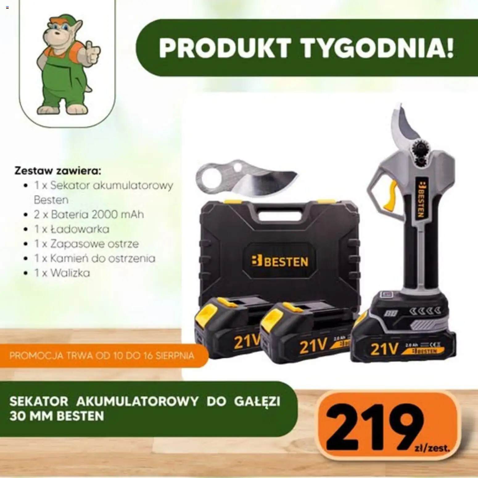 Hipper gazetka od 10.08.2026 | Strona: 1 | Produkty: Ładowarka, Walizka, Sekator, Bateria