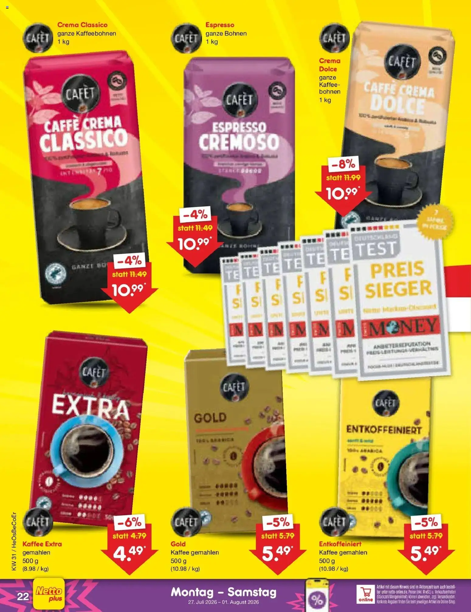 Netto Marken-Discount Prospekt Naumburg – gültig ab 27.07.2026 | Seite: 34 | Produkte: Kaffee