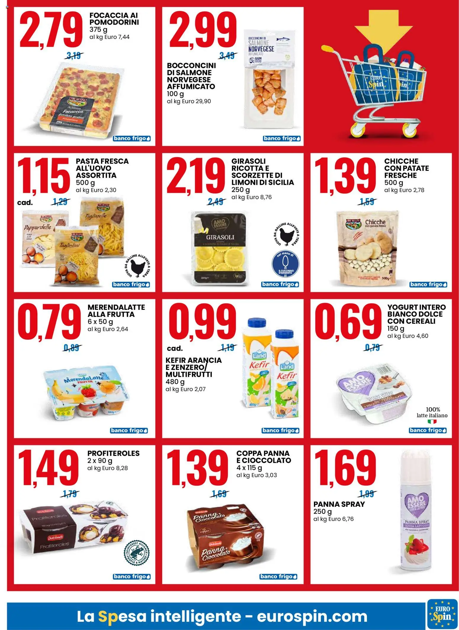 Volantino Eurospin del 01/07/2026 | Pagina: 5 | Prodotti: Salmone, Focaccia, Arancia, Gnocchi