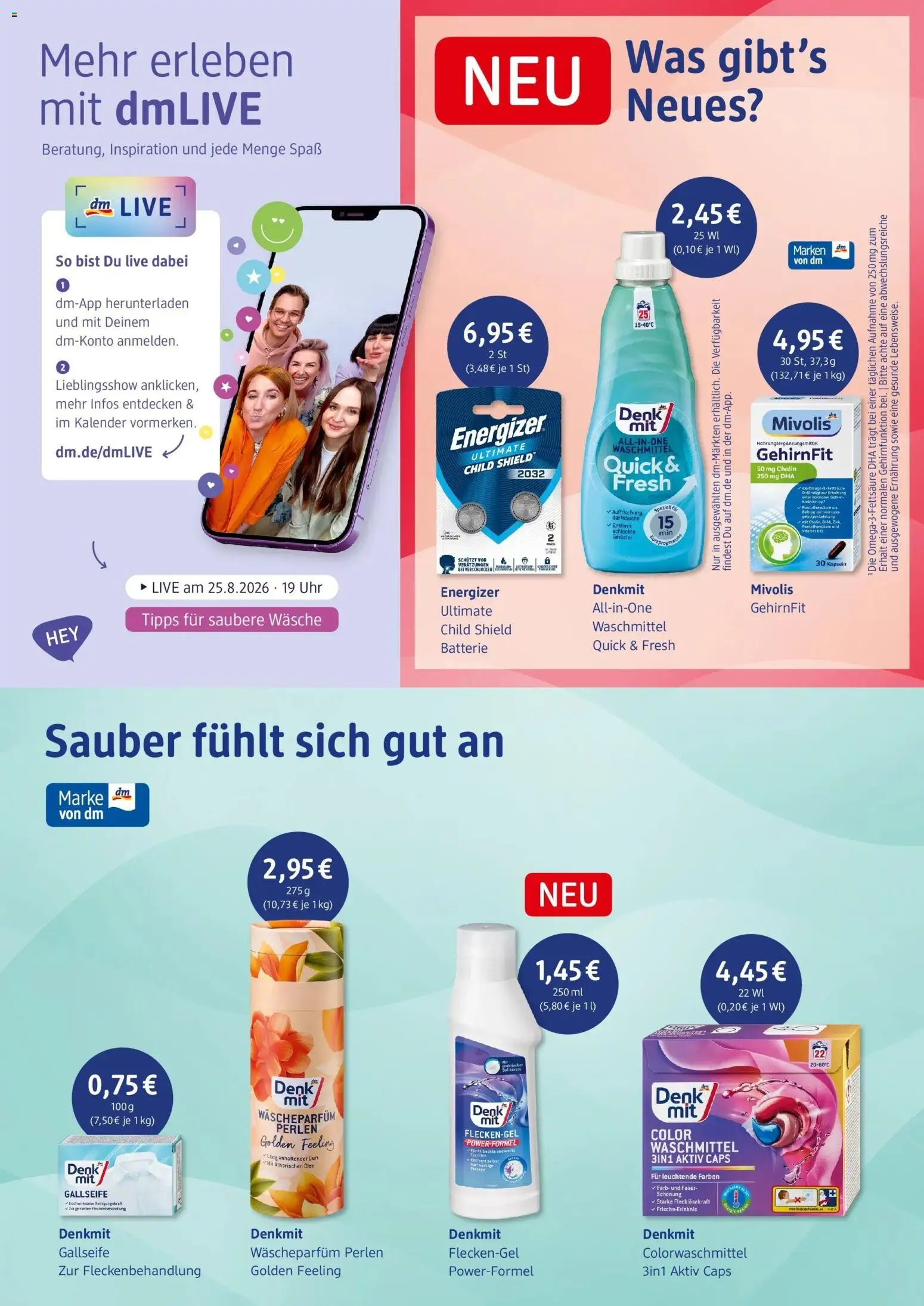 dm drogerie prospekt Berlin (ab 12.08.2026) zum Blättern | Seite: 3 | Produkte: Batterie, Waschmittel, Uhr