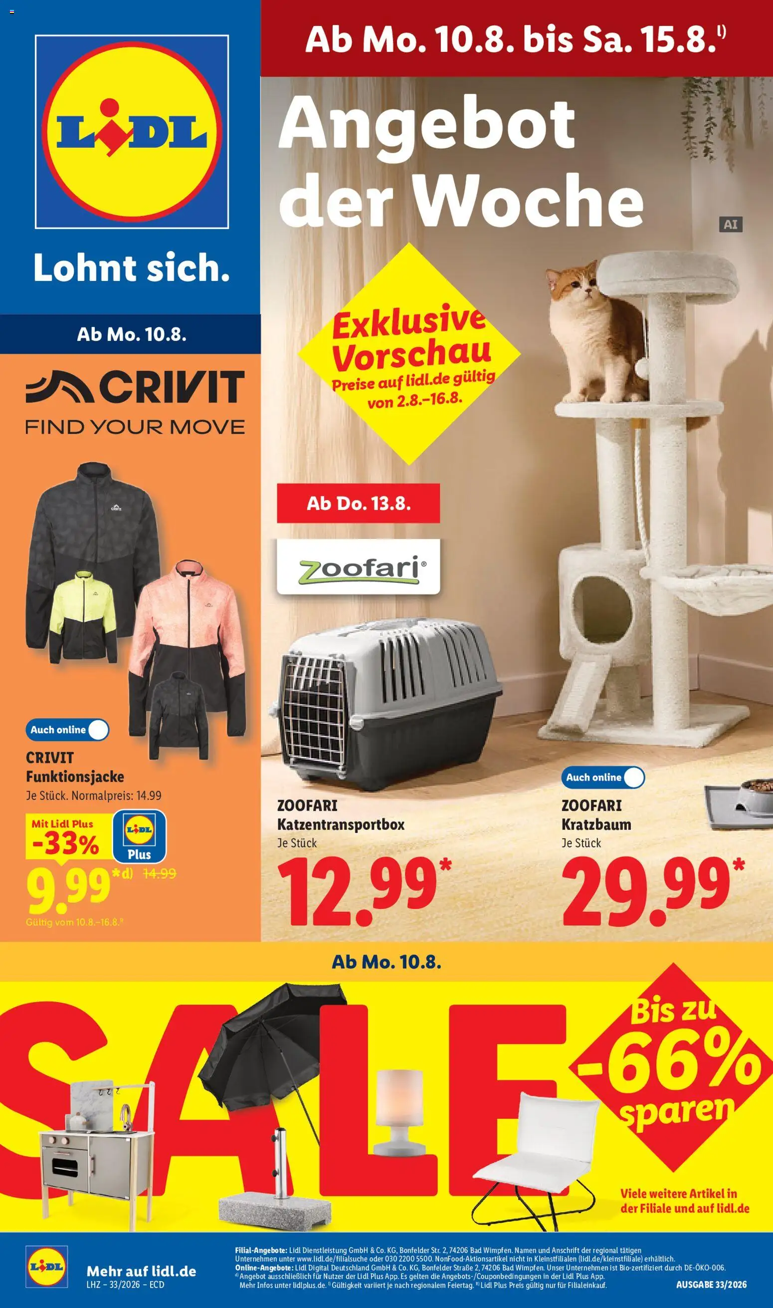 Lidl Německo leták od 10.08.2026 | Strana: 1