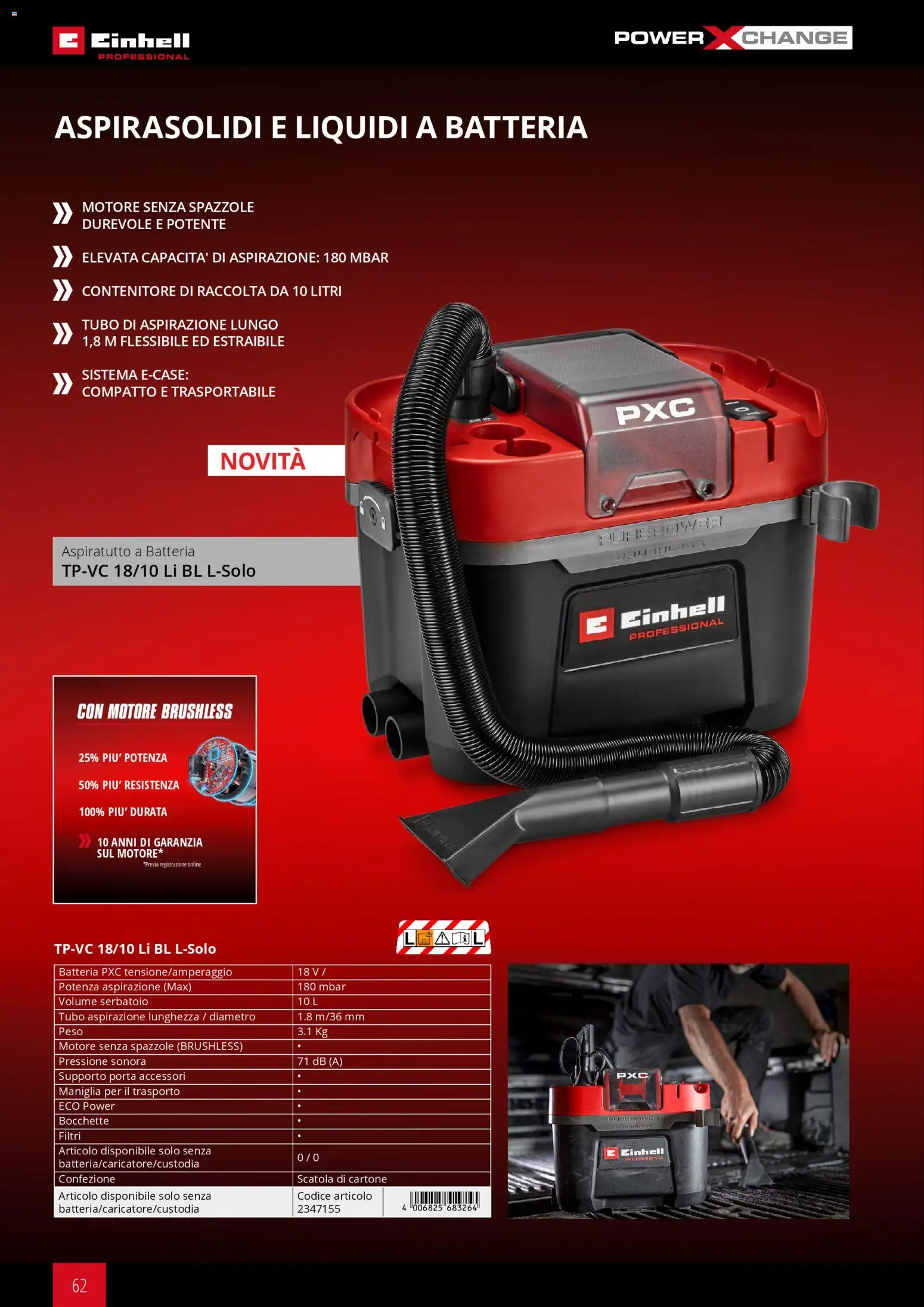 Volantino Einhell del 17.03.2026 | Pagina: 64 | Prodotti: Tubo, Contenitore, Scatola, Batteria