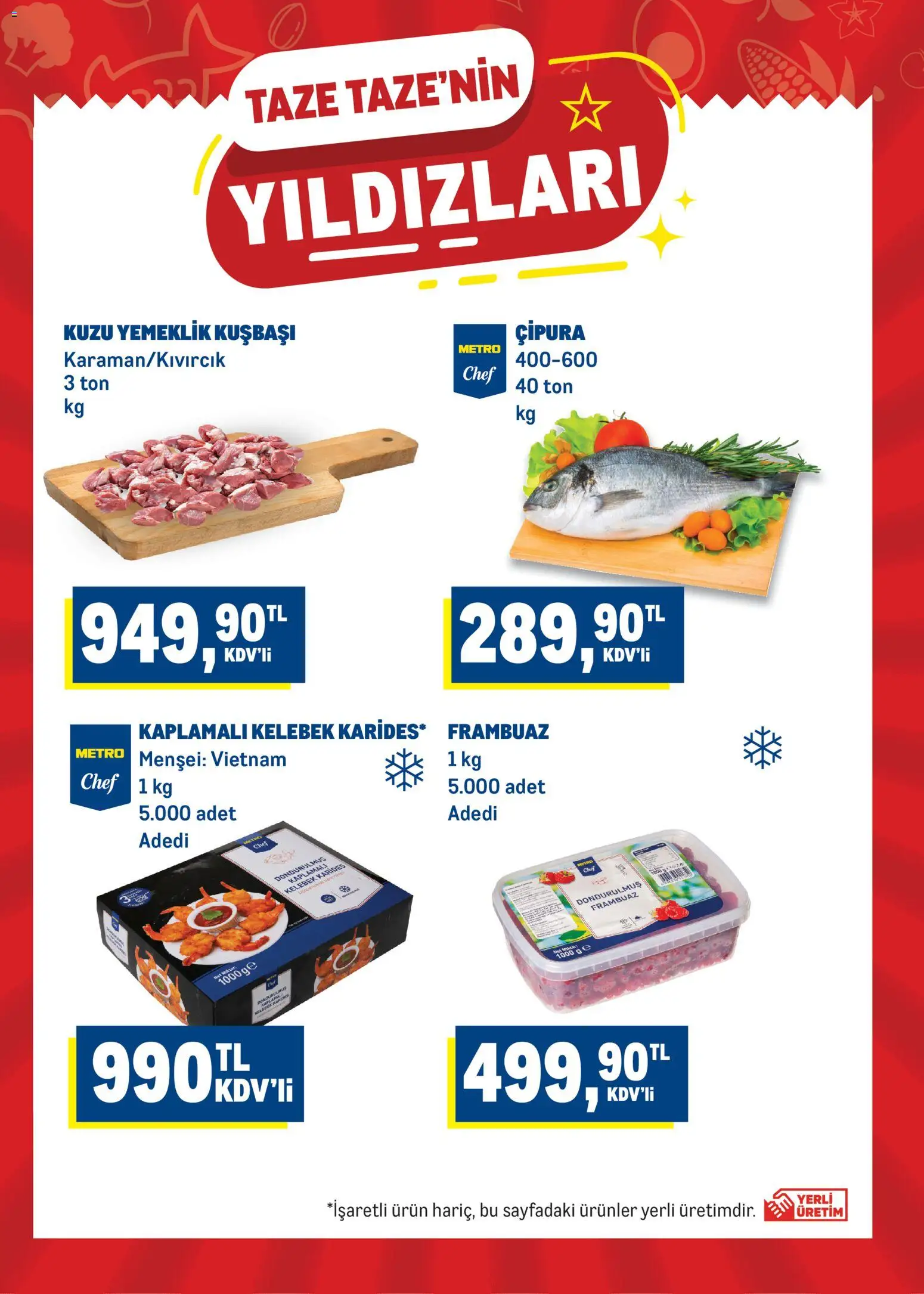 Metro Katalog - 02 Eylül 2026 tarihinden itibaren geçerlidir | Sayfa: 3 | Ürünler: Frambuaz, Çipura