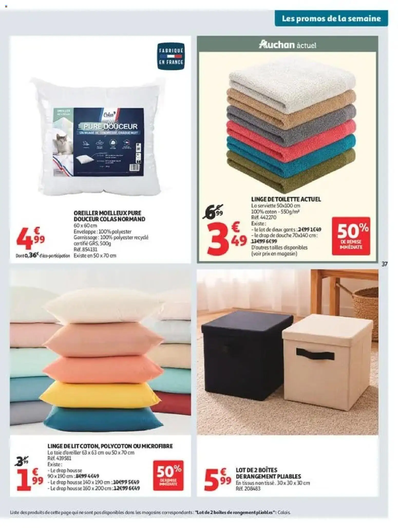 {H1} | Page: 37 | Produits: Taie d'oreiller, Enveloppe, Lit, Boîtes de rangement