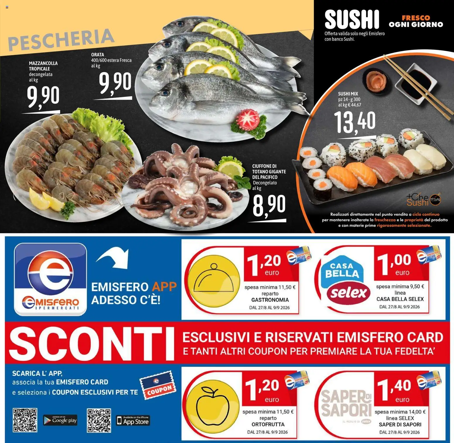 Volantino Emisfero del 27/08/2026 | Pagina: 13 | Prodotti: Iphone, Tè, Totano, Sushi