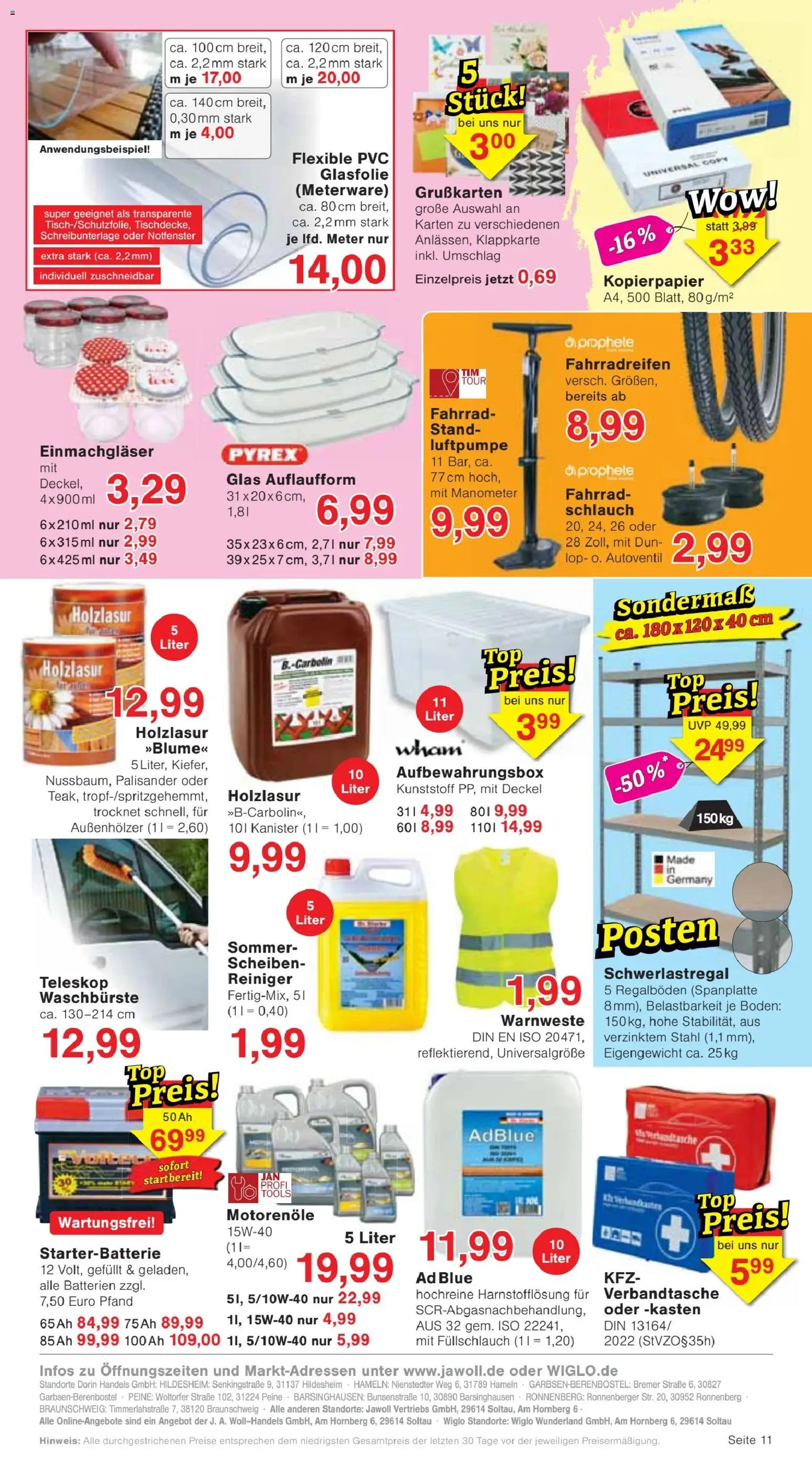 Jawoll Prospekt – gültig ab 01.06.2026 | Seite: 15 | Produkte: Manometer, Batterien, Luftpumpe, Schwerlastregal