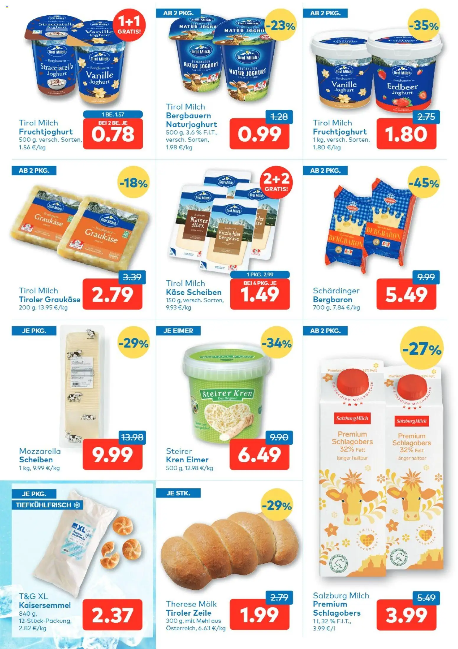 T&G Salzburg gültig ab 10.09.2026 | Seite: 3 | Produkte: Vanille, Milch, Käse, Joghurt