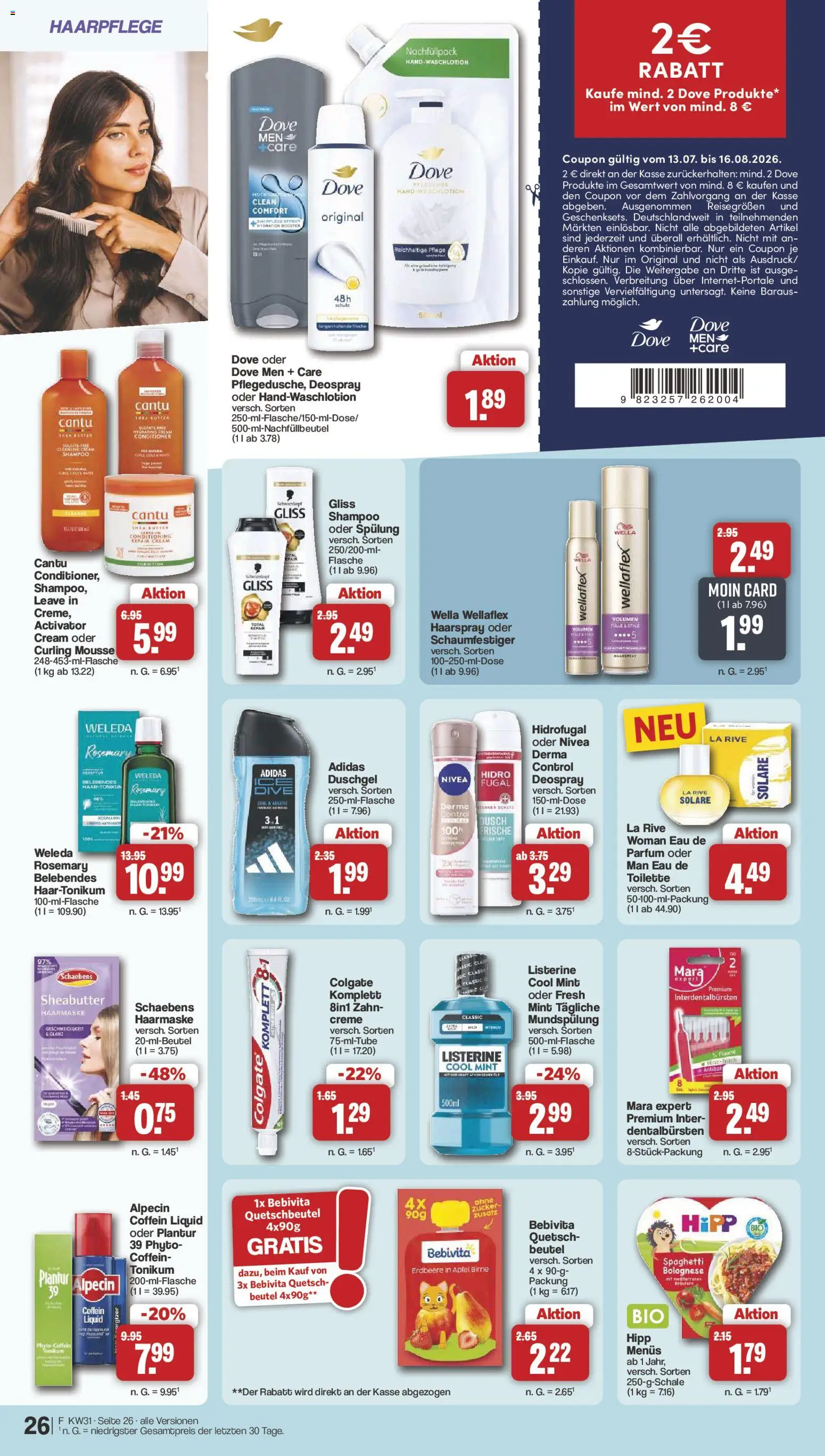 Famila Nordwest Prospekt – gültig ab 27.07.2026 | Seite: 28 | Produkte: Shampoo, Spülung, Creme, Listerine