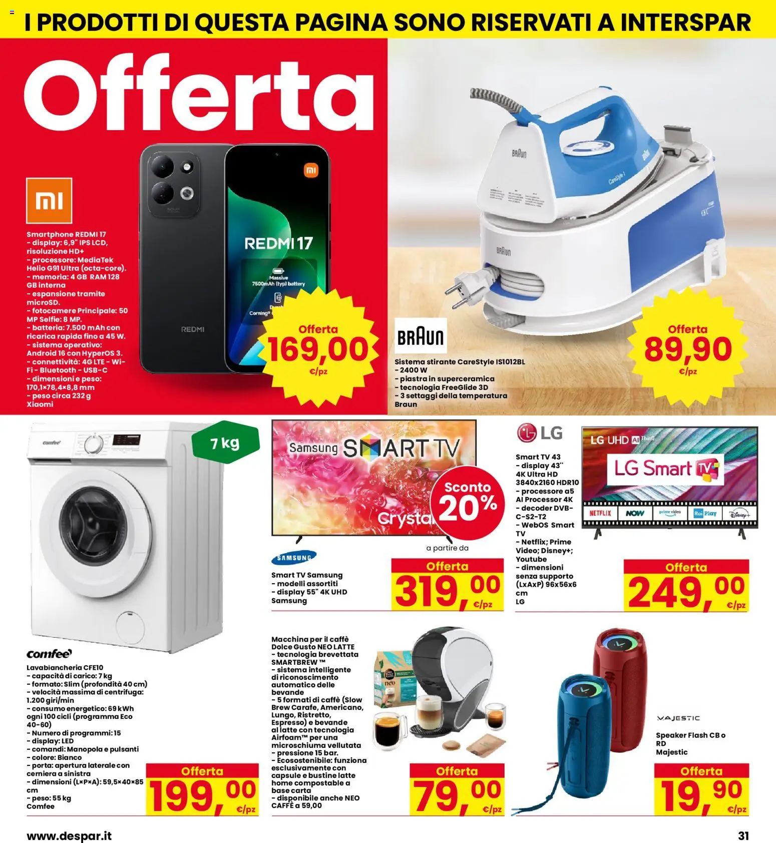 Volantino Eurospar del 24/09/2026 | Pagina: 31 | Prodotti: Decoder, Latte, Speaker, Samsung
