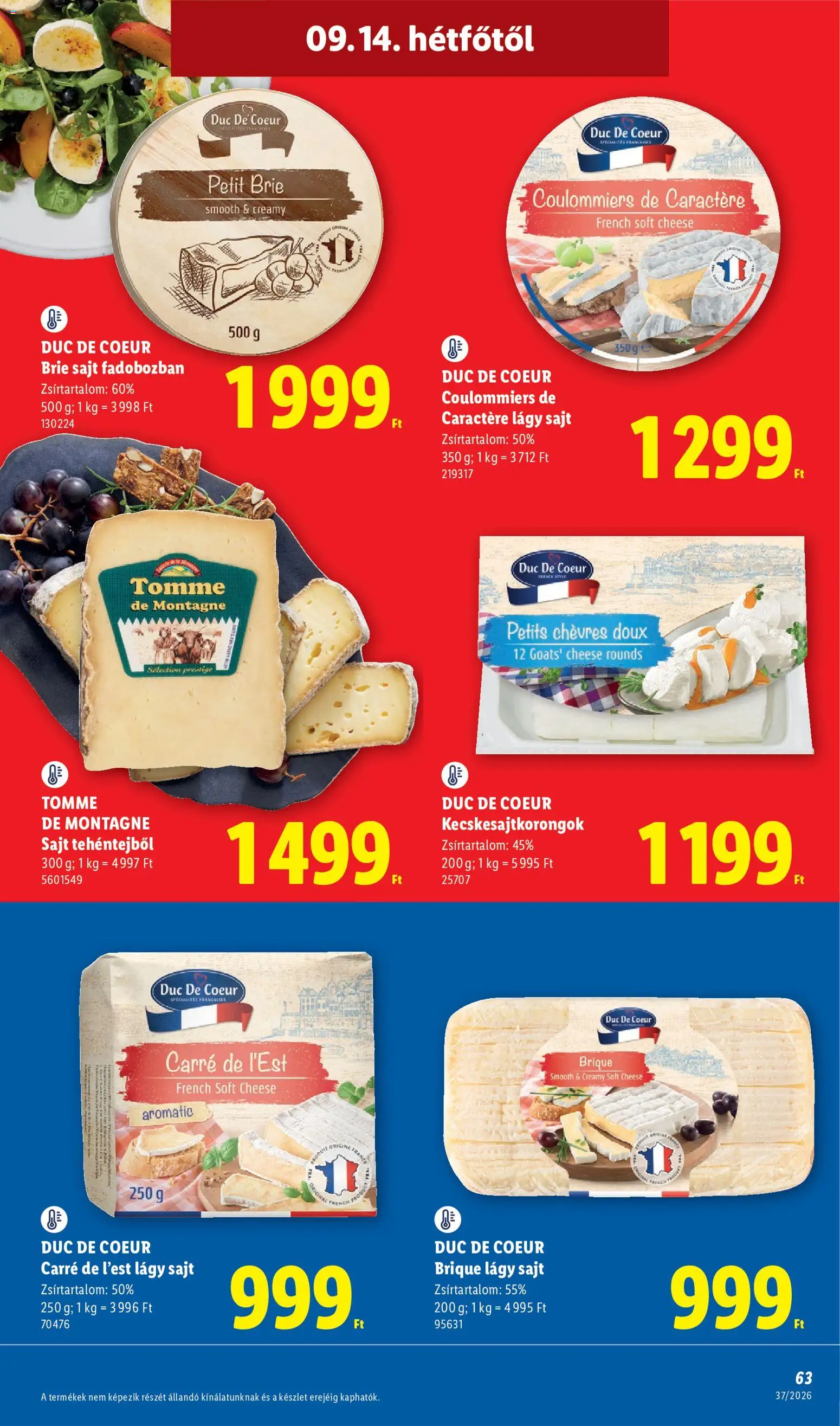 Lidl akciós ujság - amely érvényes a következő dátumtól: 2026.09.10. | Oldal: 63
