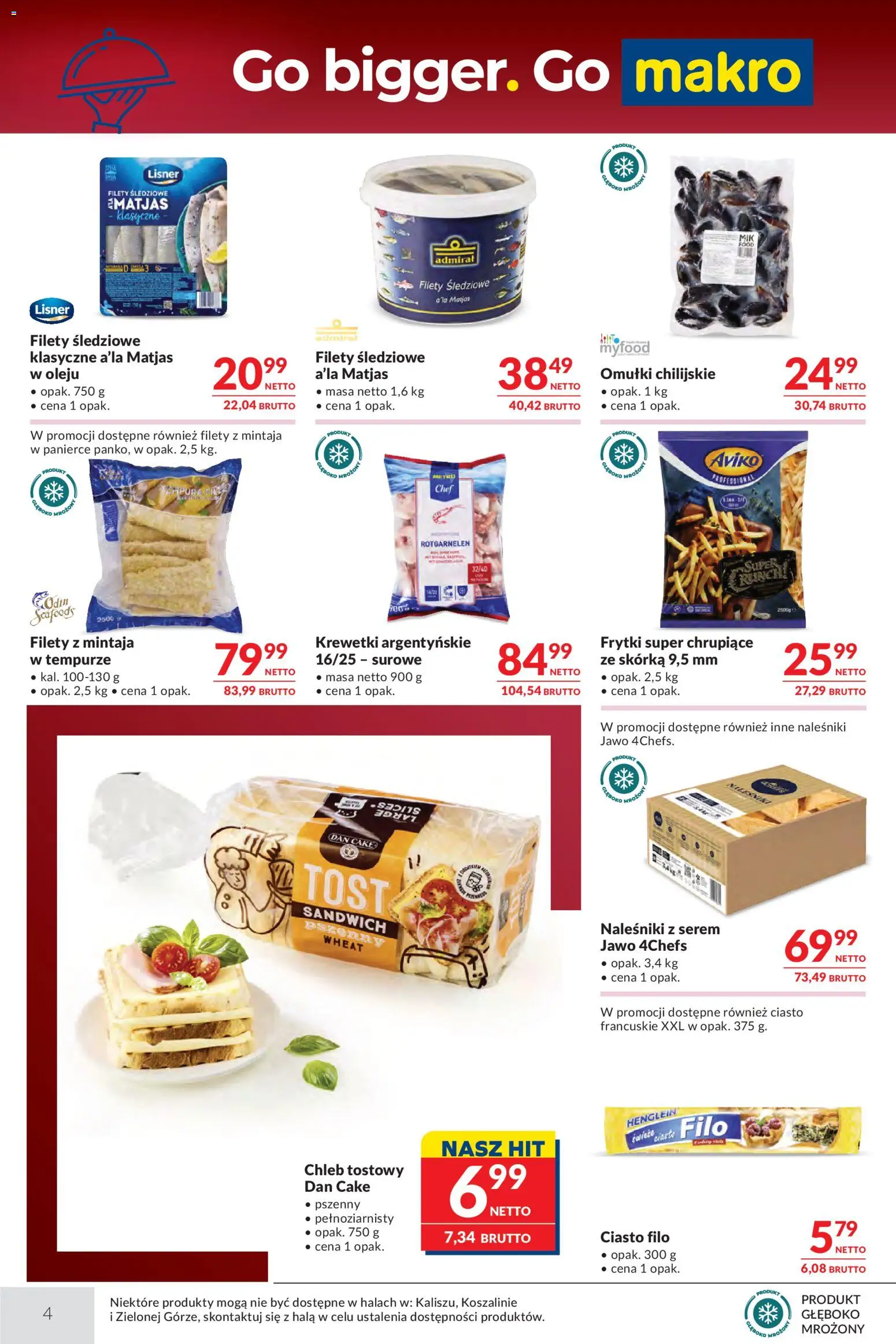 Makro gazetka - Oferta dla Gastronomii od 13.10.2026 | Strona: 4 | Produkty: Ciasto filo, Ciasto francuskie, Sandwich, Filety śledziowe a la Matjas