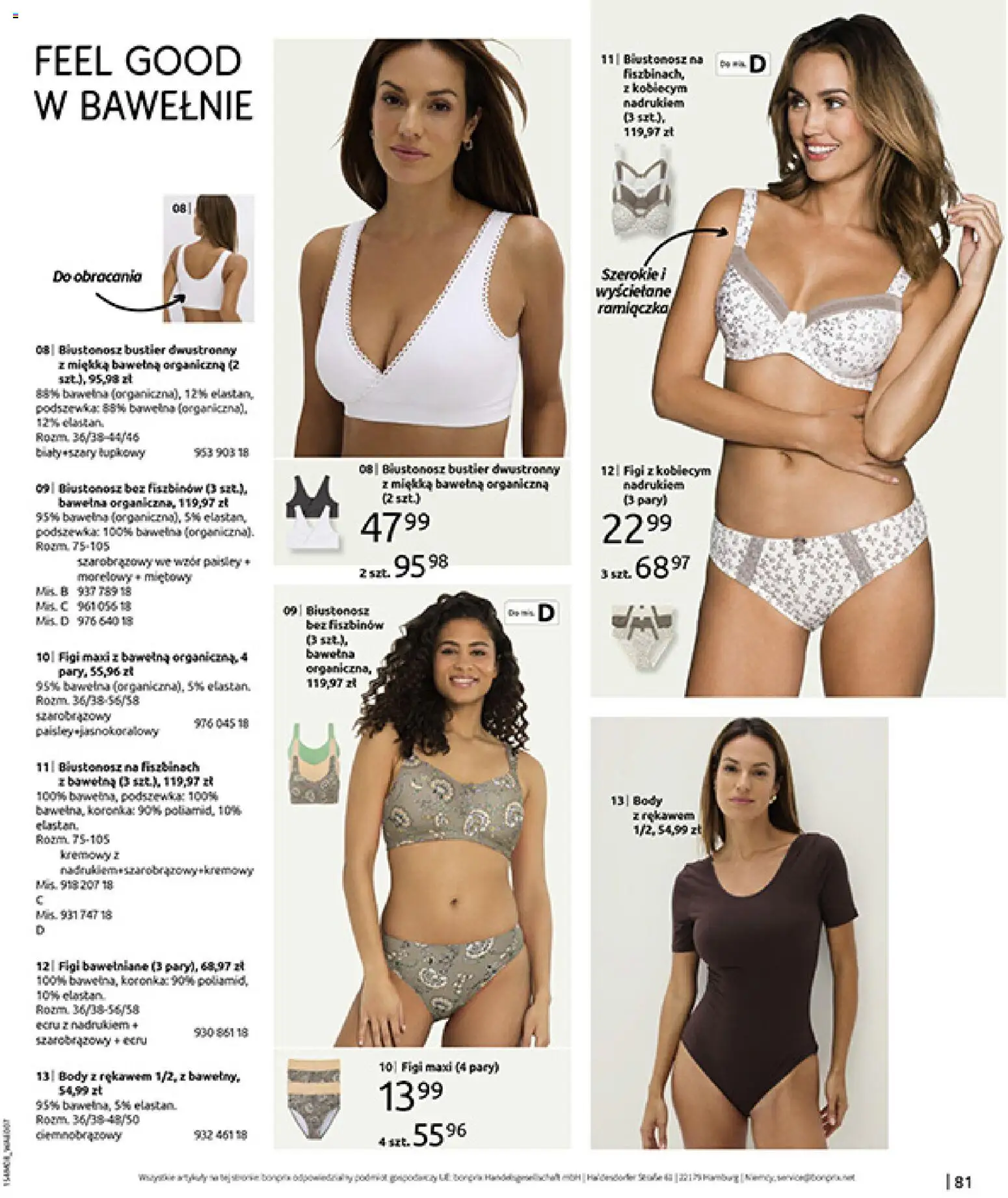 BonPrix Katalog od 10.08.2026 | Strona: 83 | Produkty: Biustonosz, Por, Figi, Body