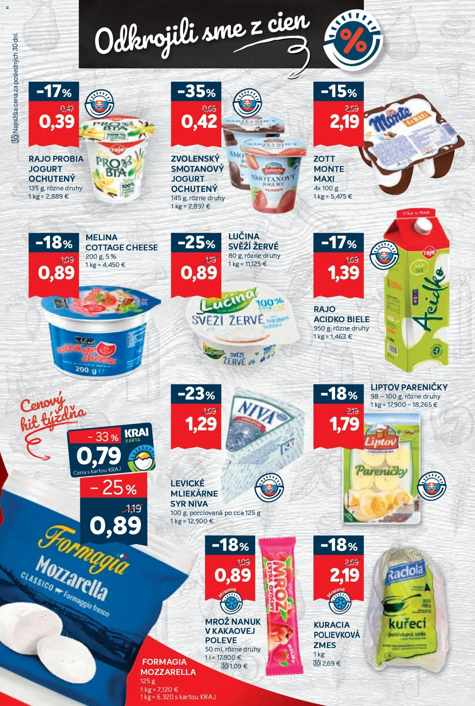Nové Kraj akcie – leták je platný od 27.08.2026 | Strana: 6 | Produkty: Jogurt, Nanuk, Žervé, Acidko